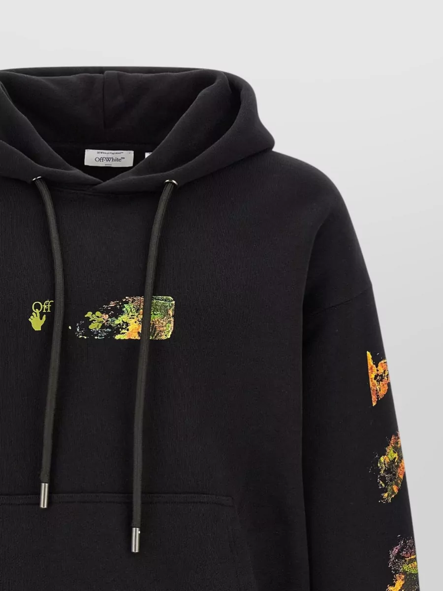 Off-White Cotton Printed Hoodie