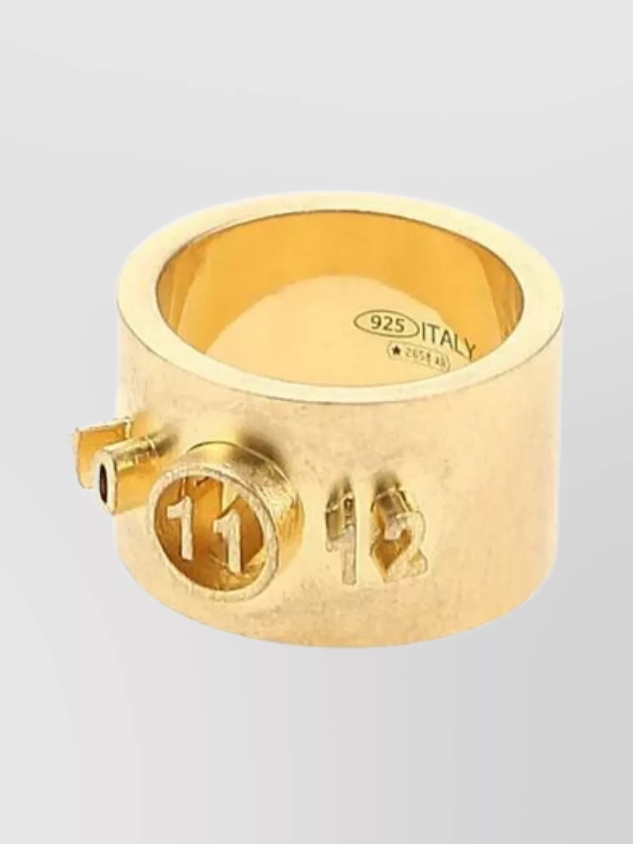 Shop Maison Margiela 925 Silver Band Ring With Raised Logo