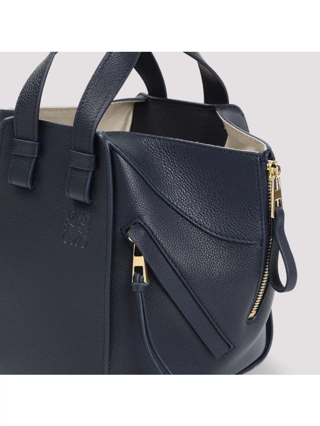 Loewe Expandable Leather Shoulder Bag With Zip Pocket
