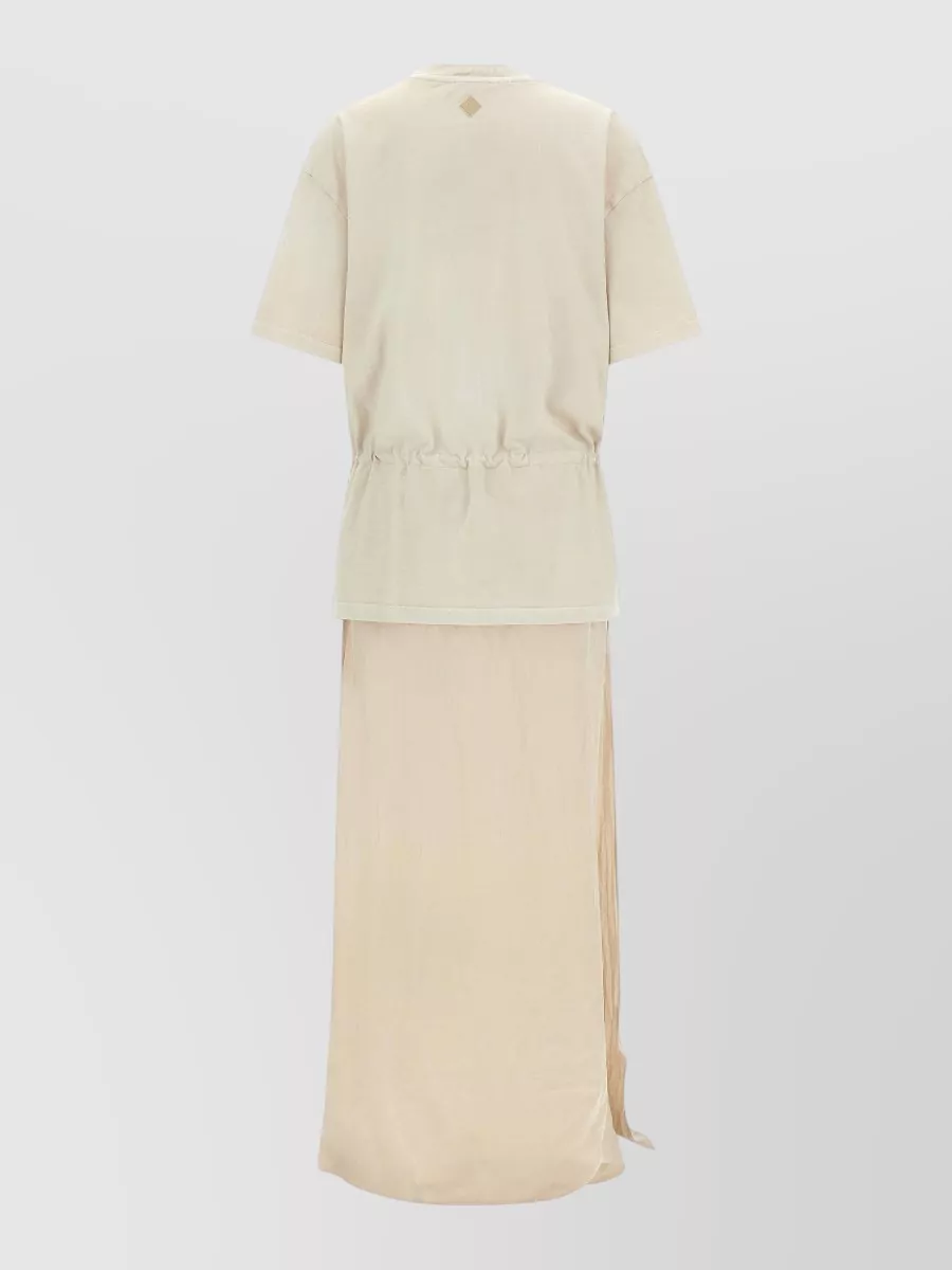 Haikure Cotton Jersey Short-Sleeve Crew-Neck Drawstring Maxi Dress