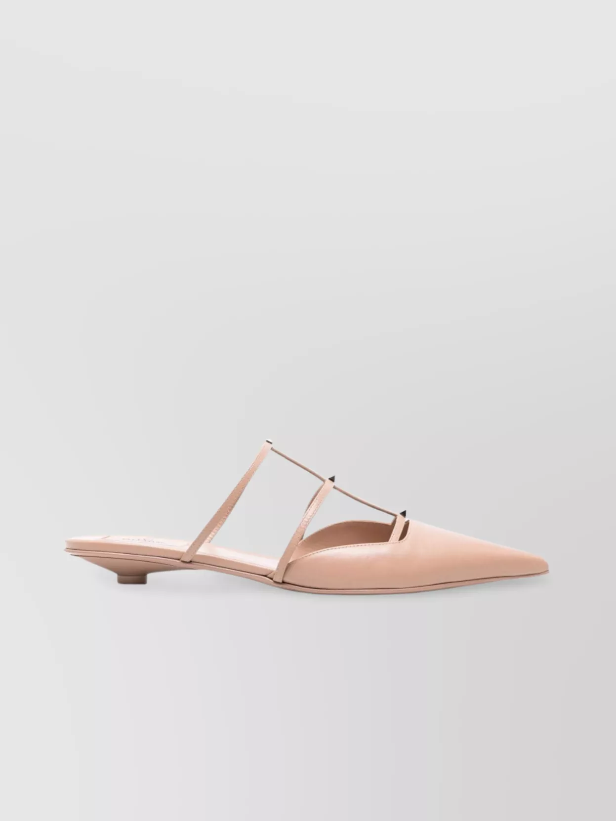 Shop Valentino Rockstud Wispy Leather Mules