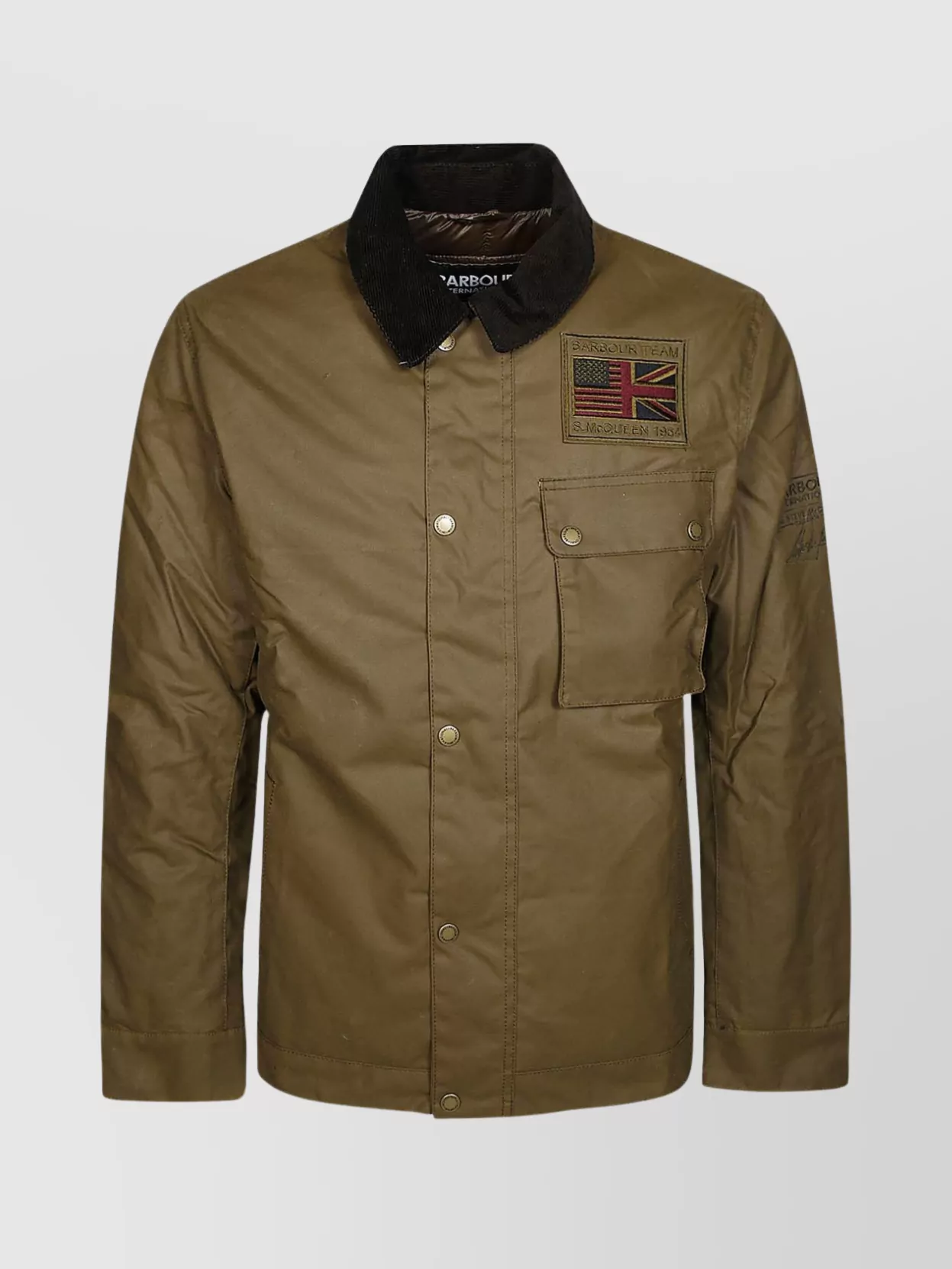 Shop Barbour Steve Mcqueen Wax Jacket With Button Cuffs