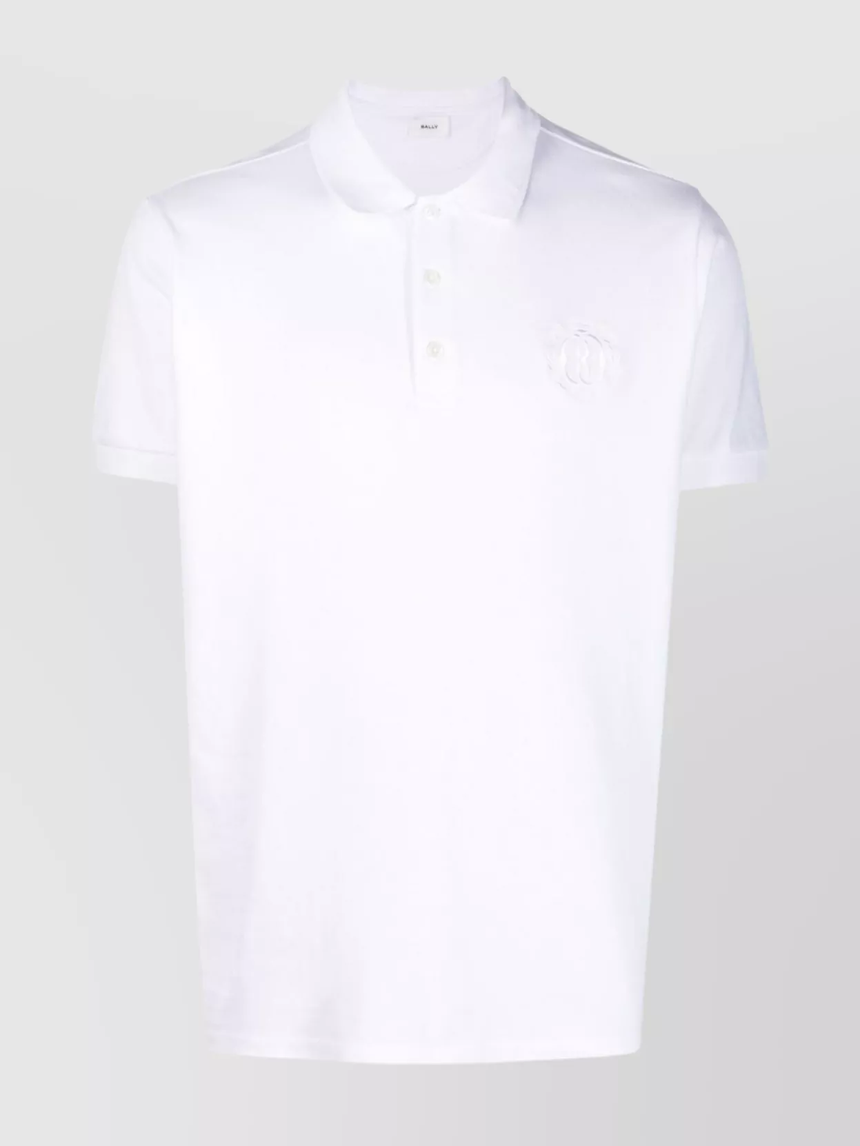 Shop Bally Classic Polo Shirt With Short Sleeves In White
