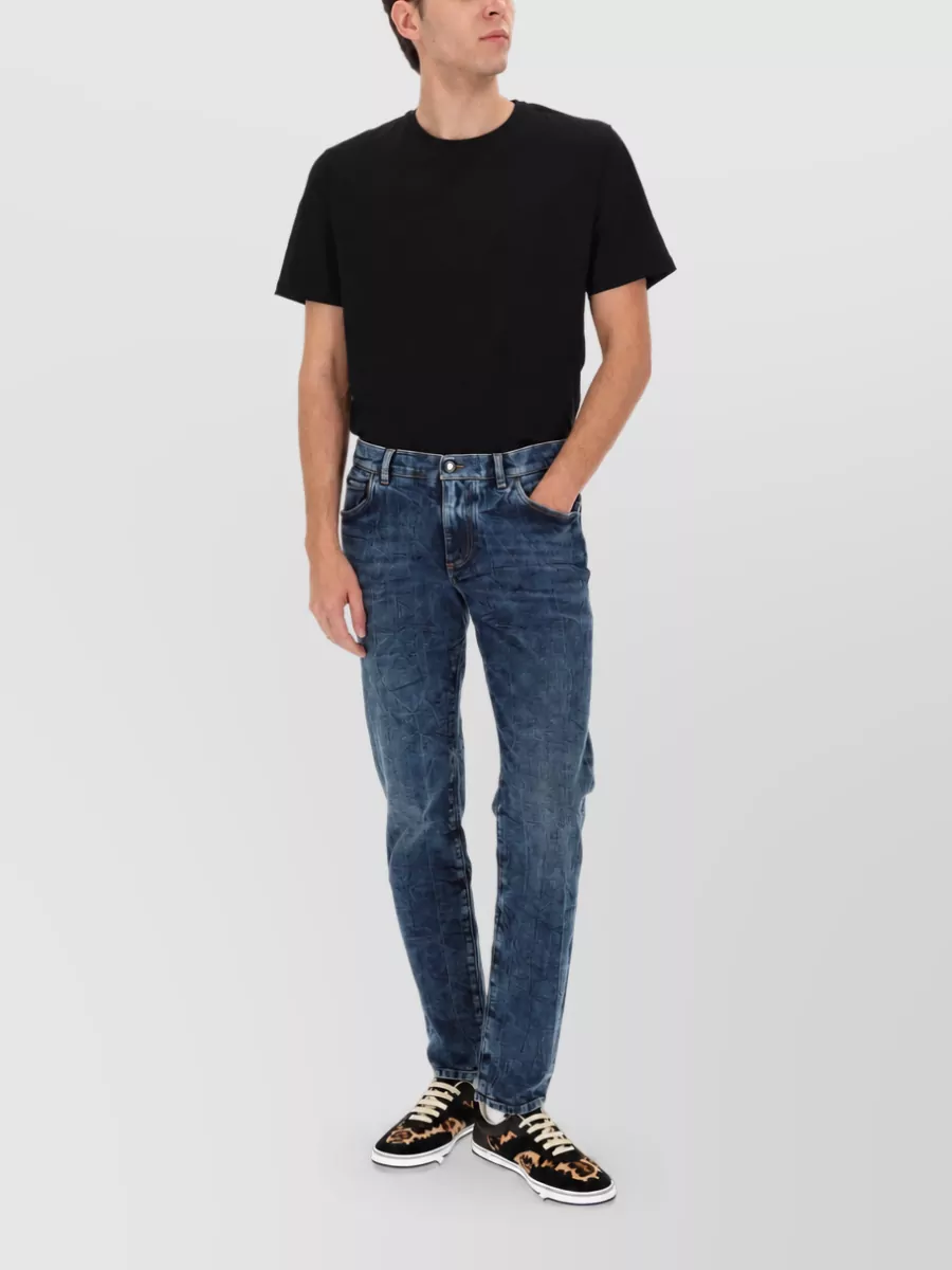 Dolce&Gabbana Slim Fit Jeans Distressed Five Pocket Beltloops