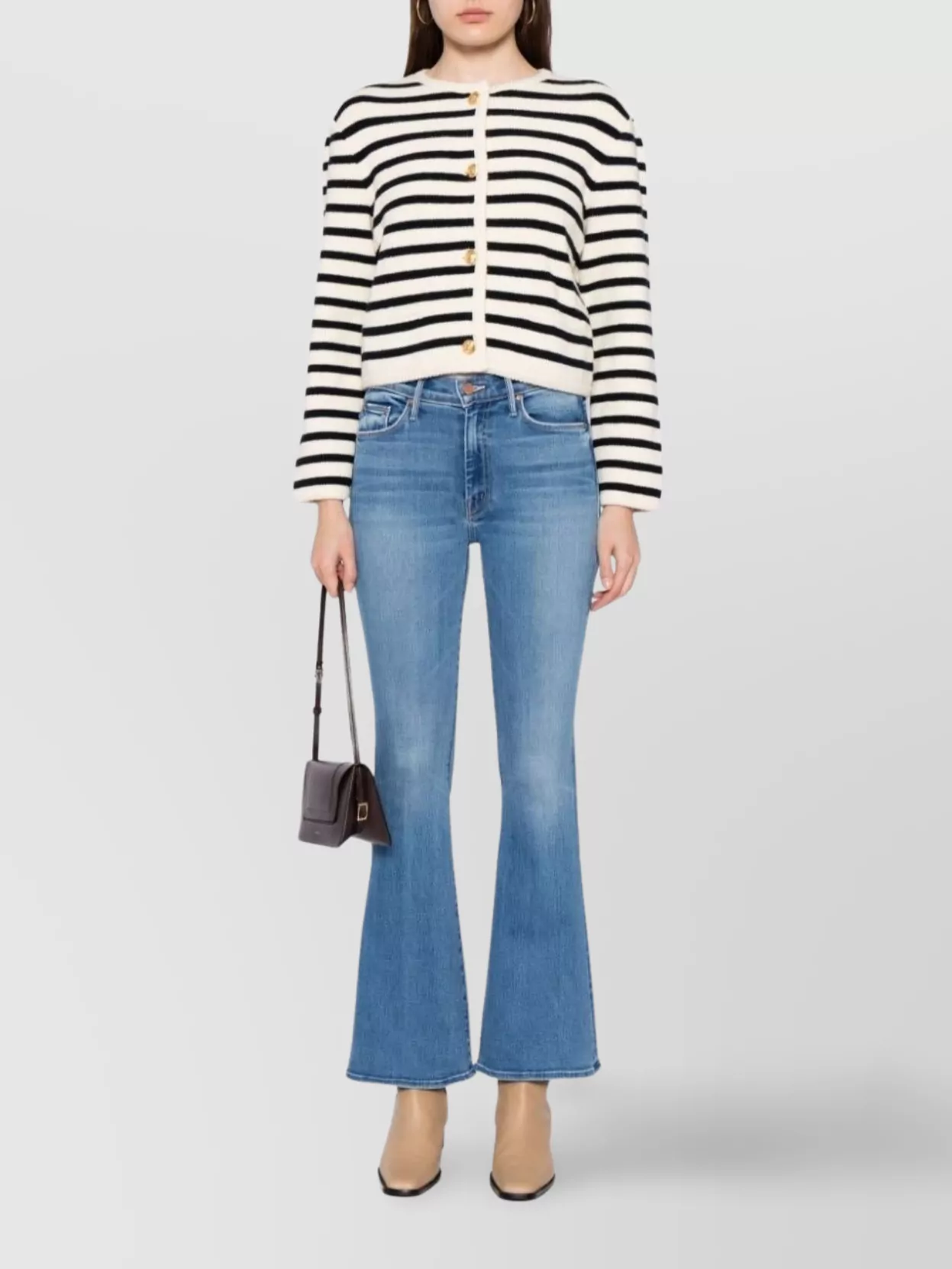 Mother Faded Wash Bootcut Denim Trousers