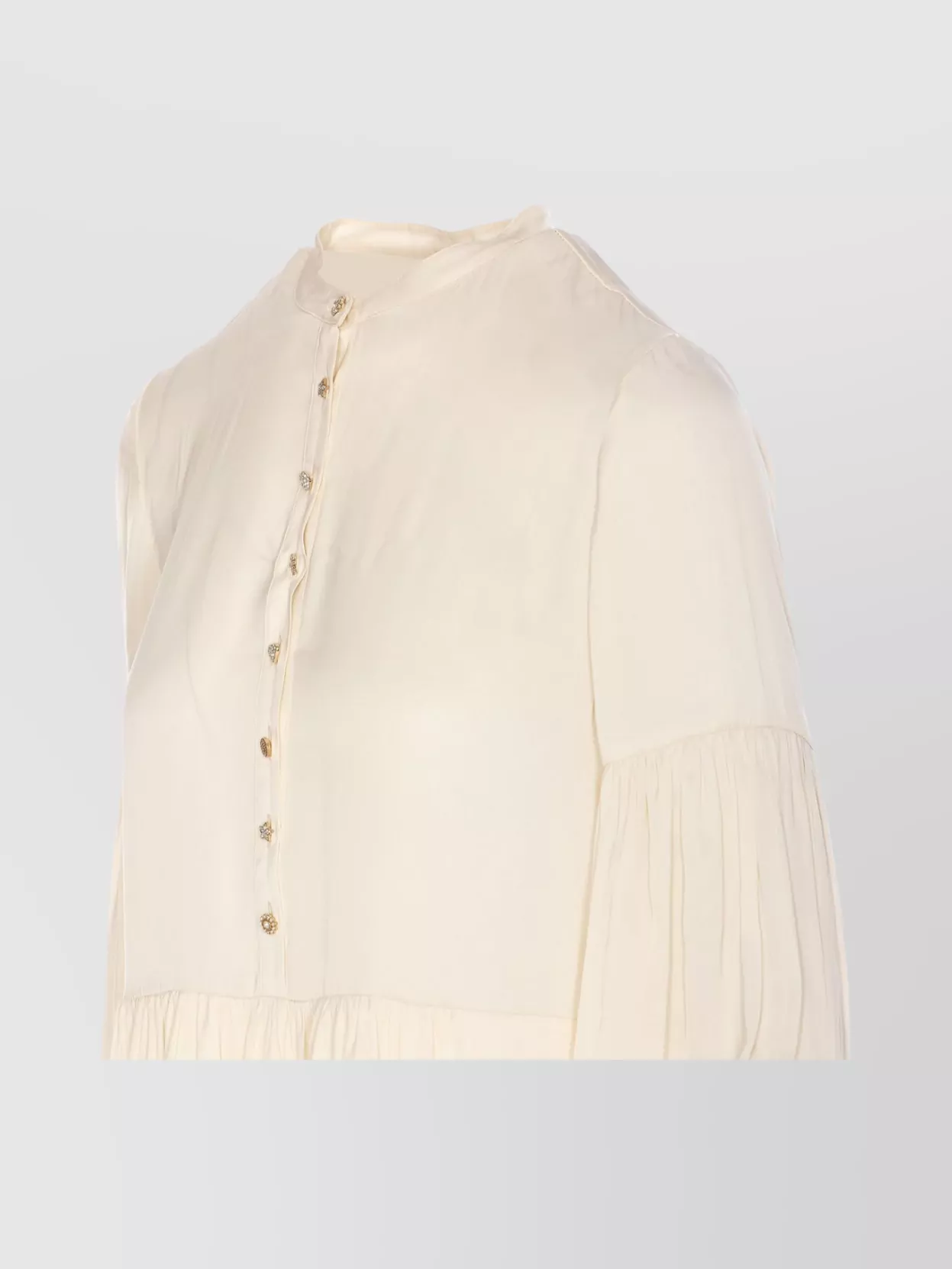 ZADIG & VOLTAIRE BUTTONED CREWNECK FLARED MINI DRESS