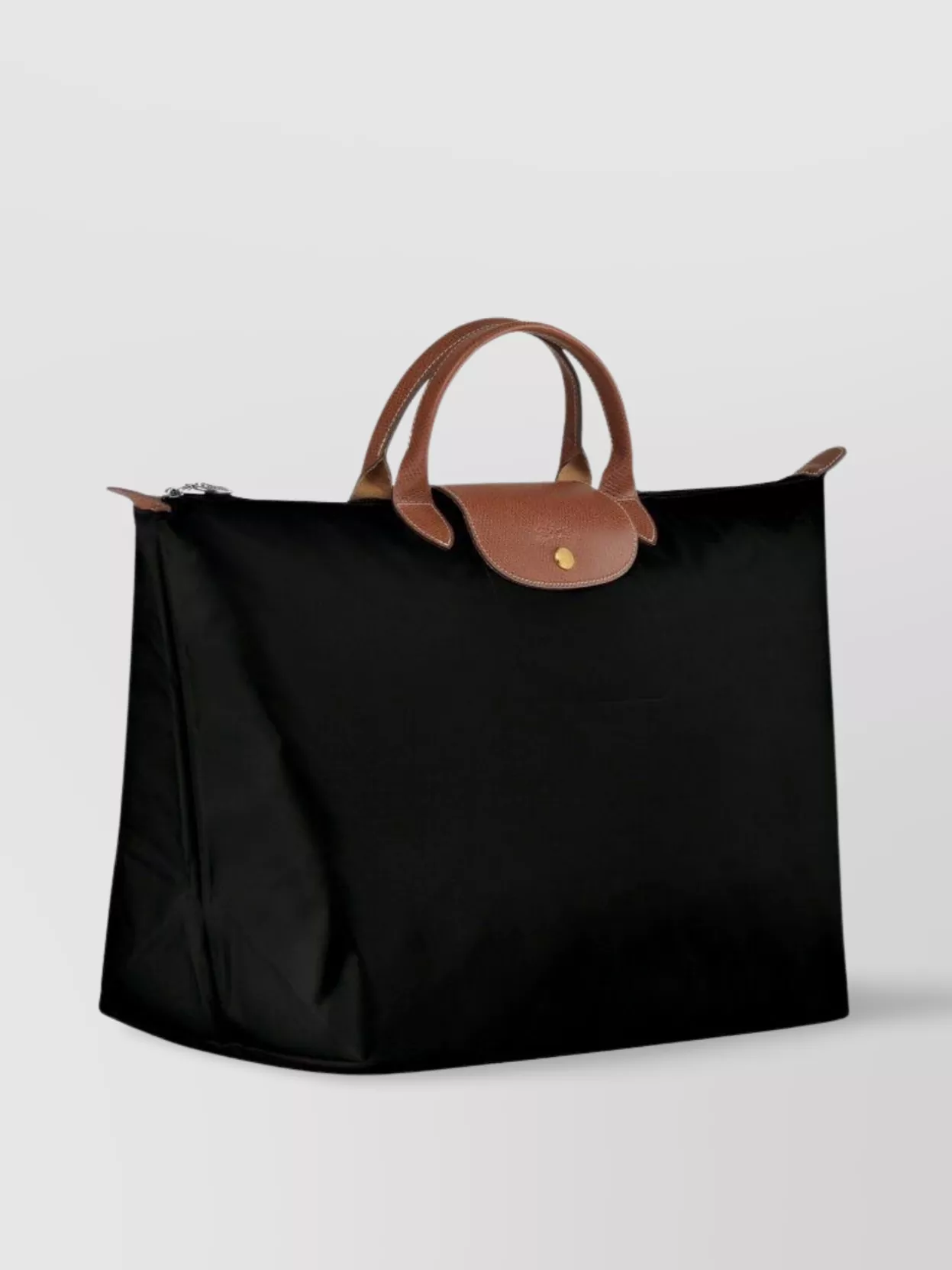 Longchamp Travel Bag With Foldable Design And Leather Trim
