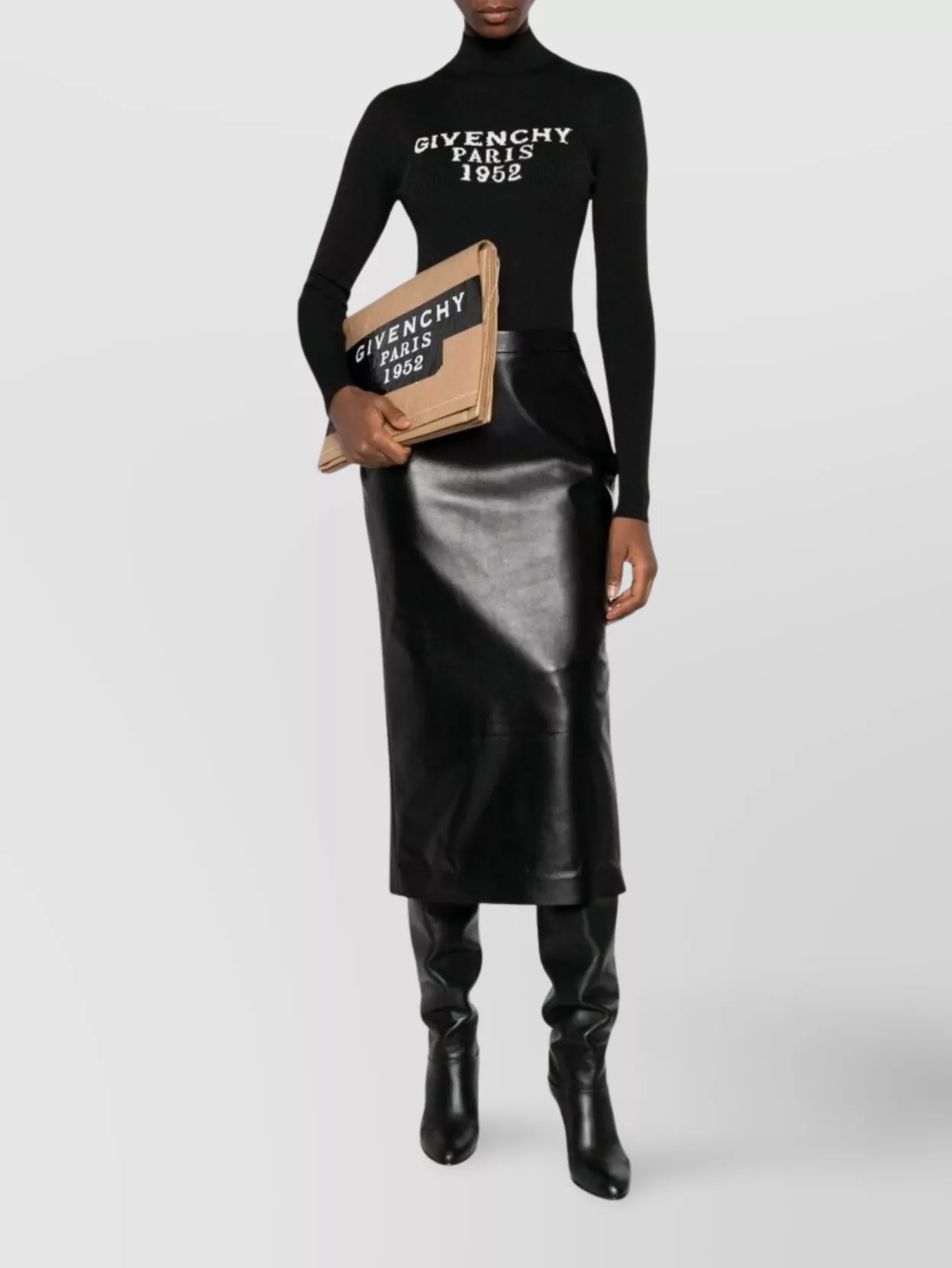 Givenchy Fitted Long Sleeve Turtleneck Bodysuit In Black