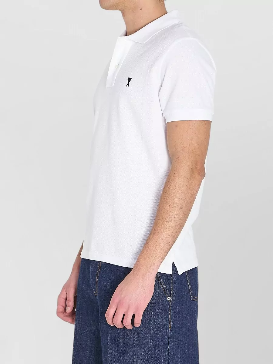 Ami Paris Ami De Coeur Cotton Piqué Polo Shirt