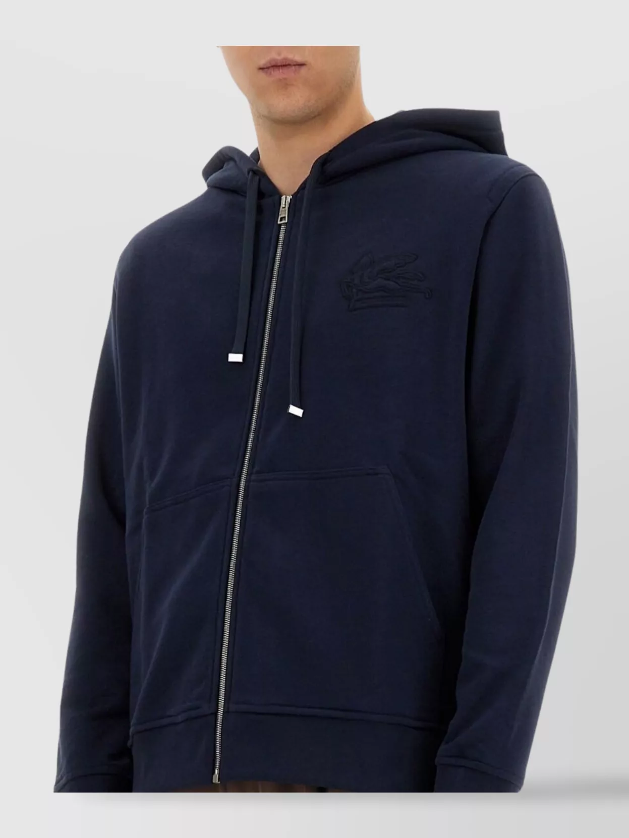 Etro Hooded Drawstring Sweater With Ribbed Finish