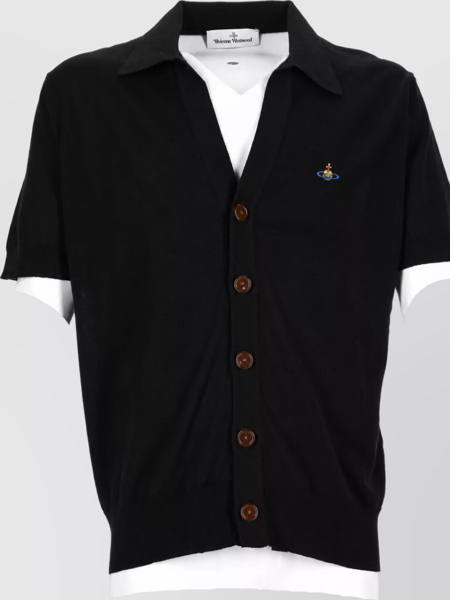 Vivienne Westwood Short Sleeve Polo Shirt Ribbed Hem