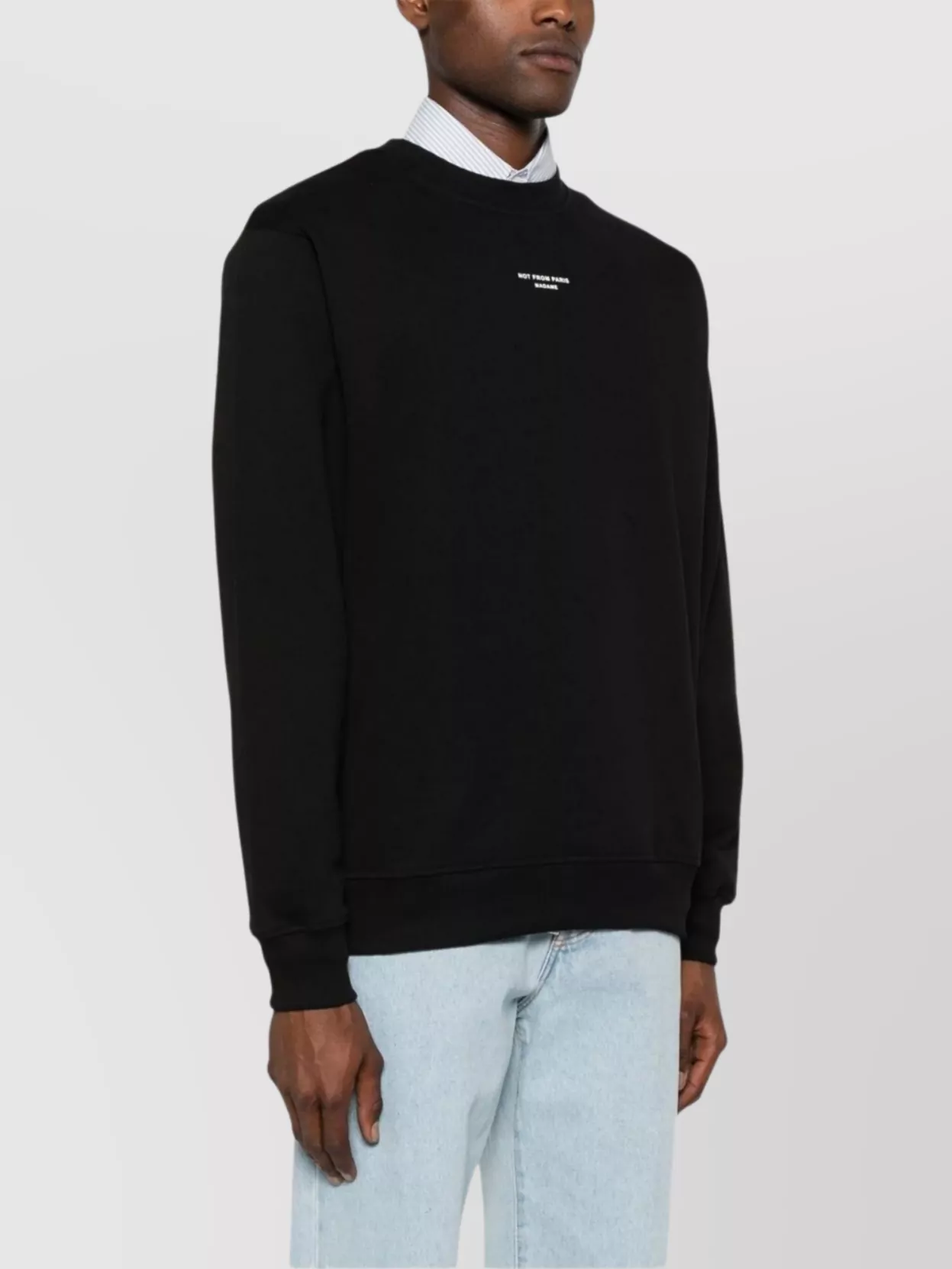 Drôle De Monsieur Drop Shoulder Crew Neck Slogan Sweatshirt