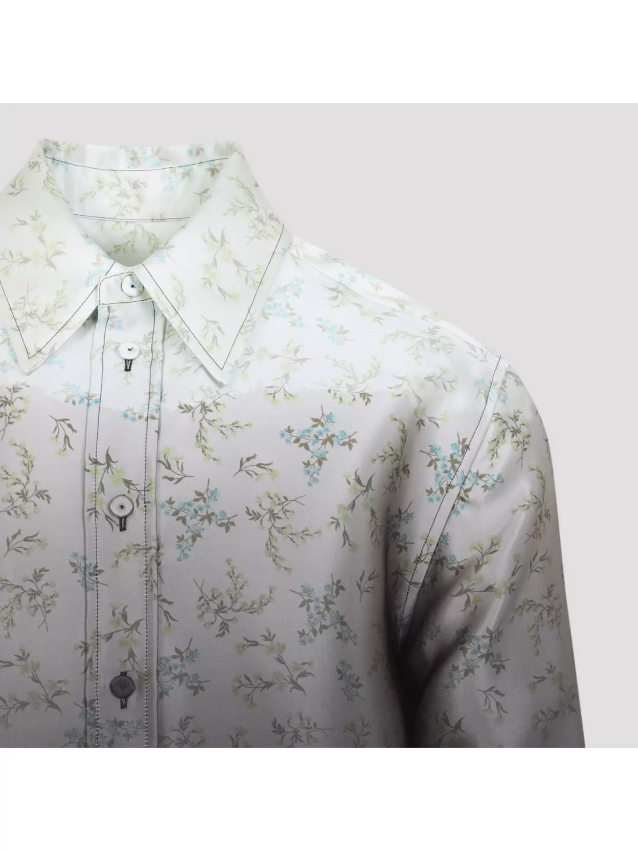 Jil Sander Floral Long Sleeve Shirt With Spread Collar