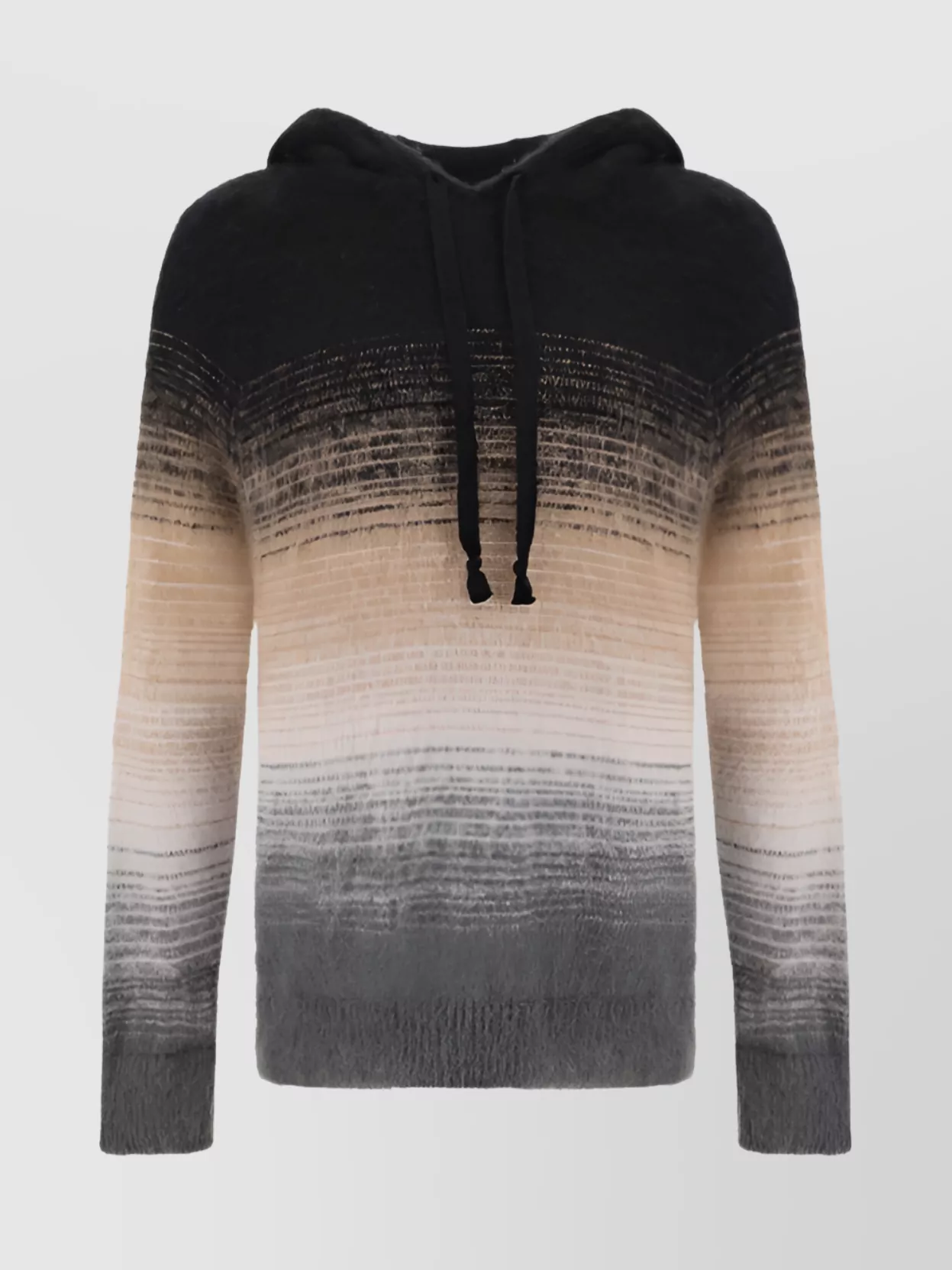 Shop Laneus Drawstring Hood Multicolored Ombre Sweater