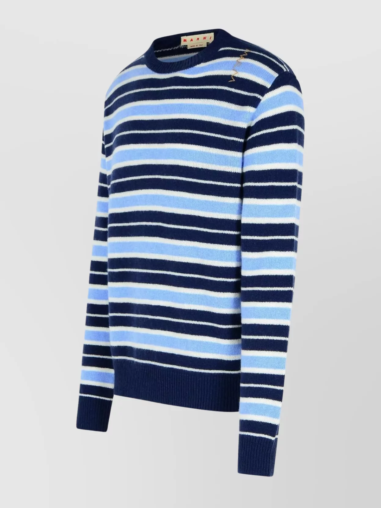 Marni Blue Virgin Wool Blend Sweatshirt Men In Blue