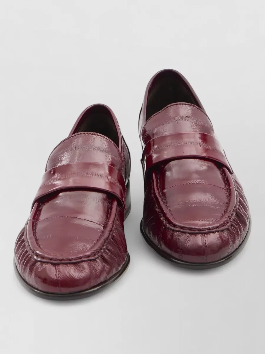 The Row Eel Leather Loafers Hand Painted Sole