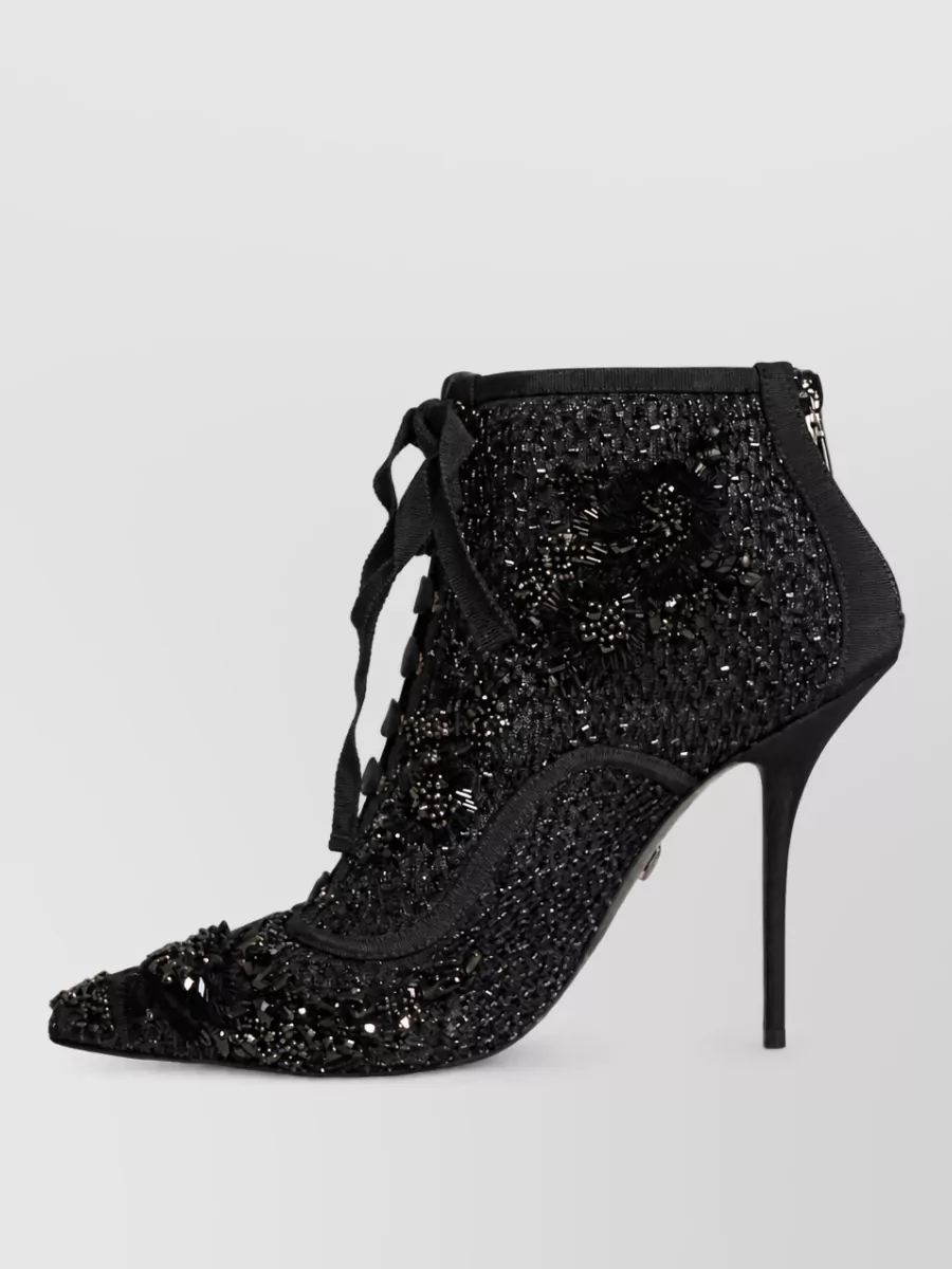 Dolce&Gabbana Embellished Mesh Ankle Boots