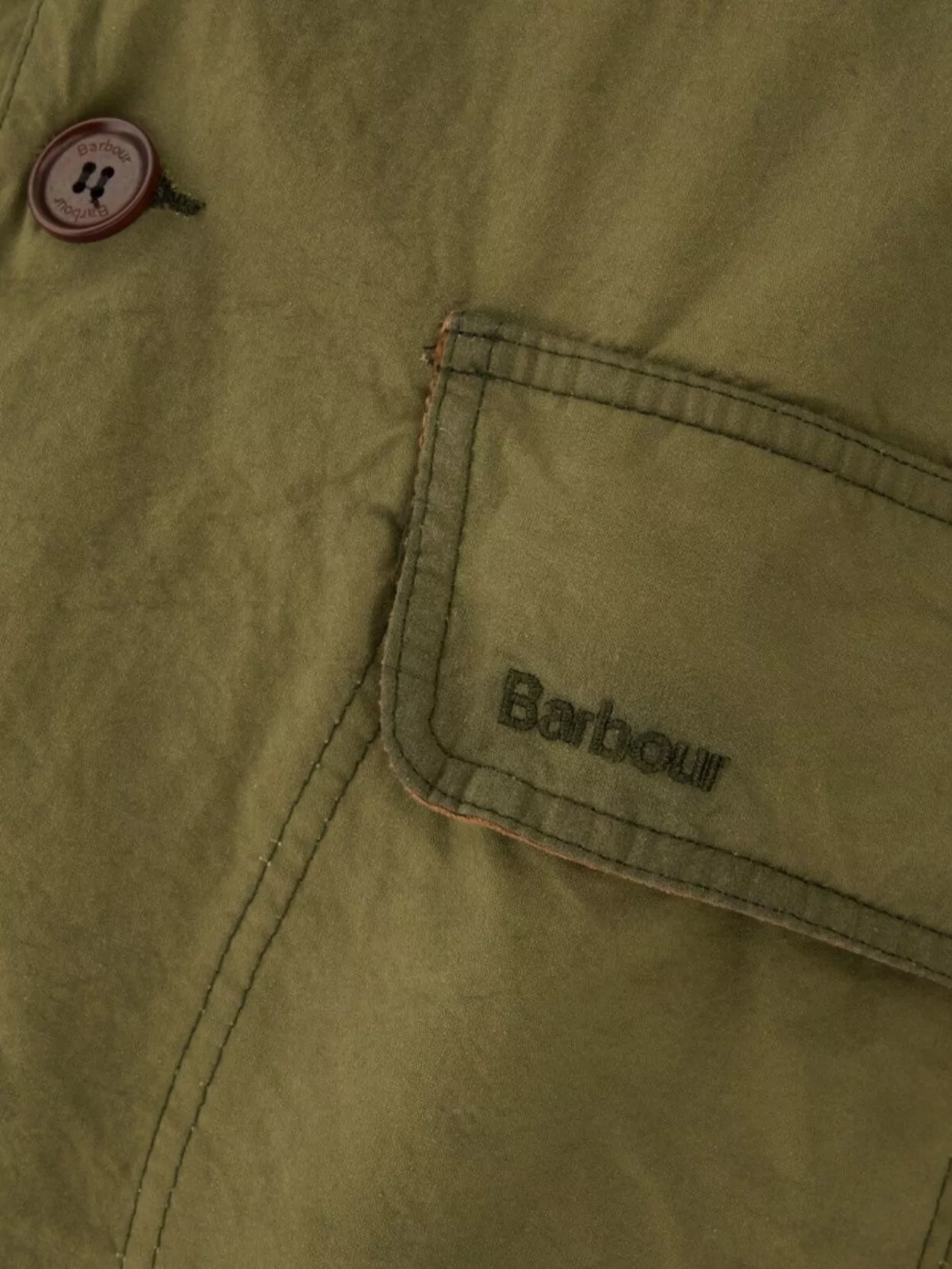 Barbour Cotton Workwear Jacket With Corduroy Collar In Green
