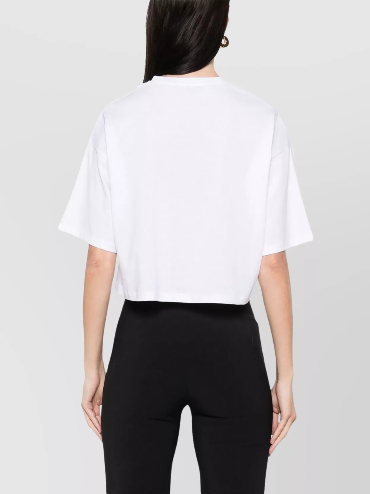 Elisabetta Franchi Cropped Logo-Print Crew Neck T-Shirt