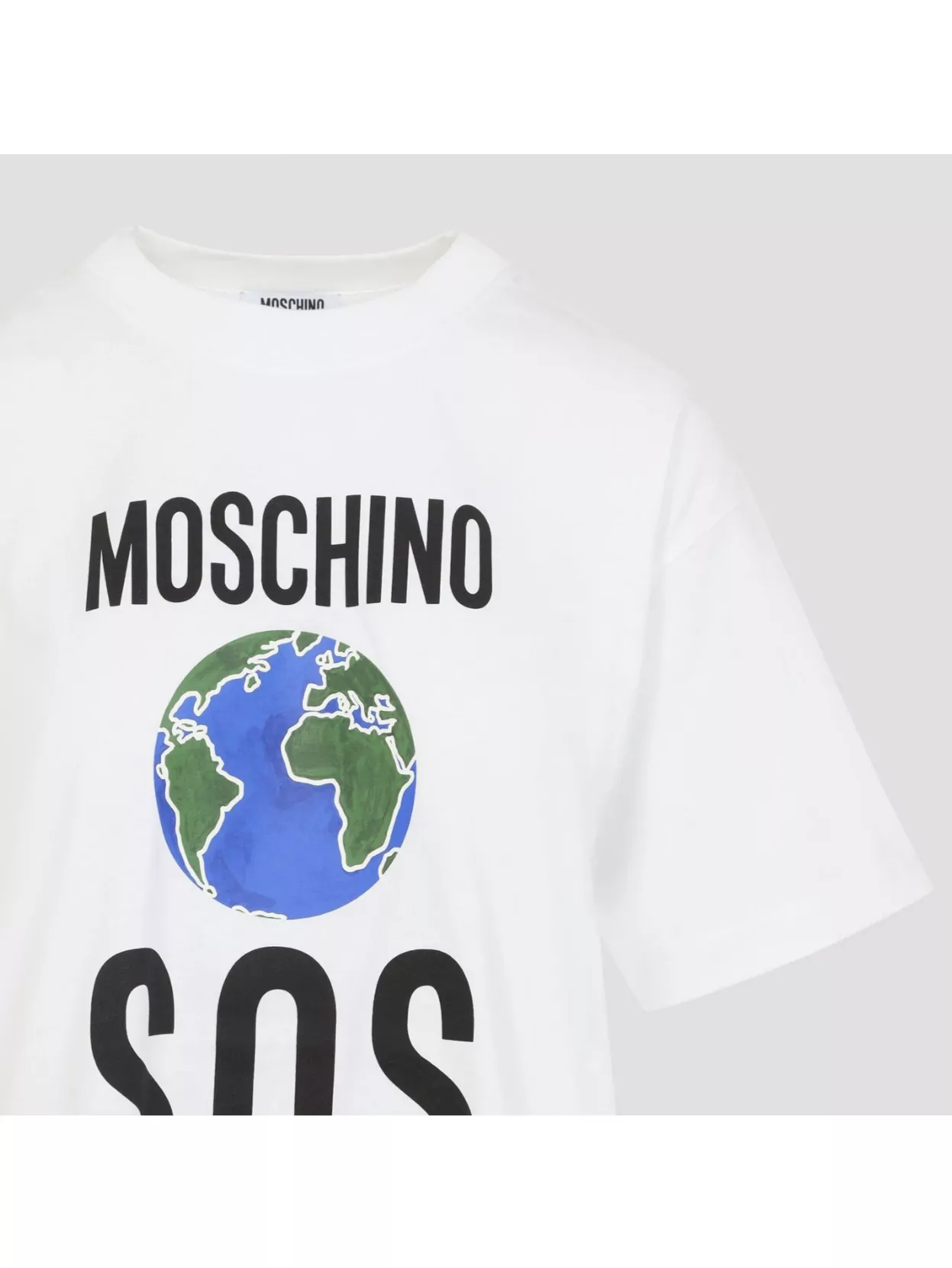 Moschino Graphic Print Crew Neck Short Sleeves Top In White