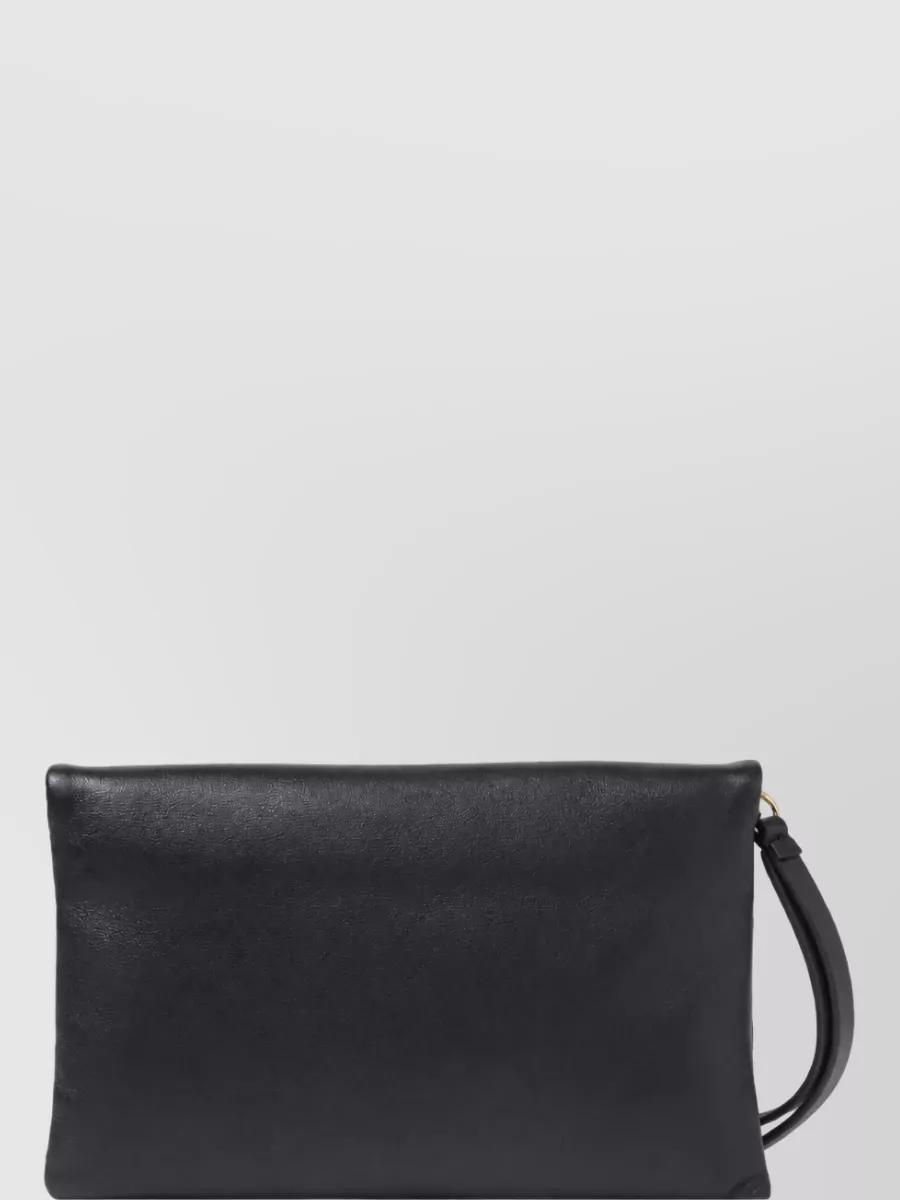 Fendi Baguette Mom Leather Clutch Gold Hardware