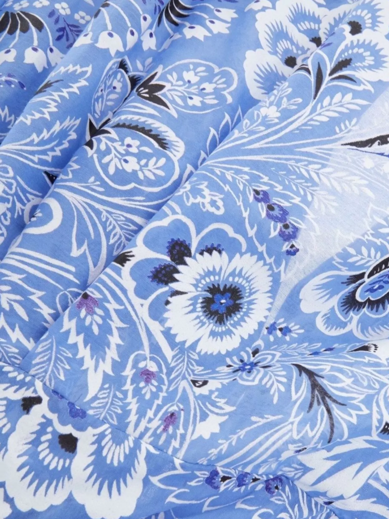 Etro Floral Silk Blend Blouse With V Neckline