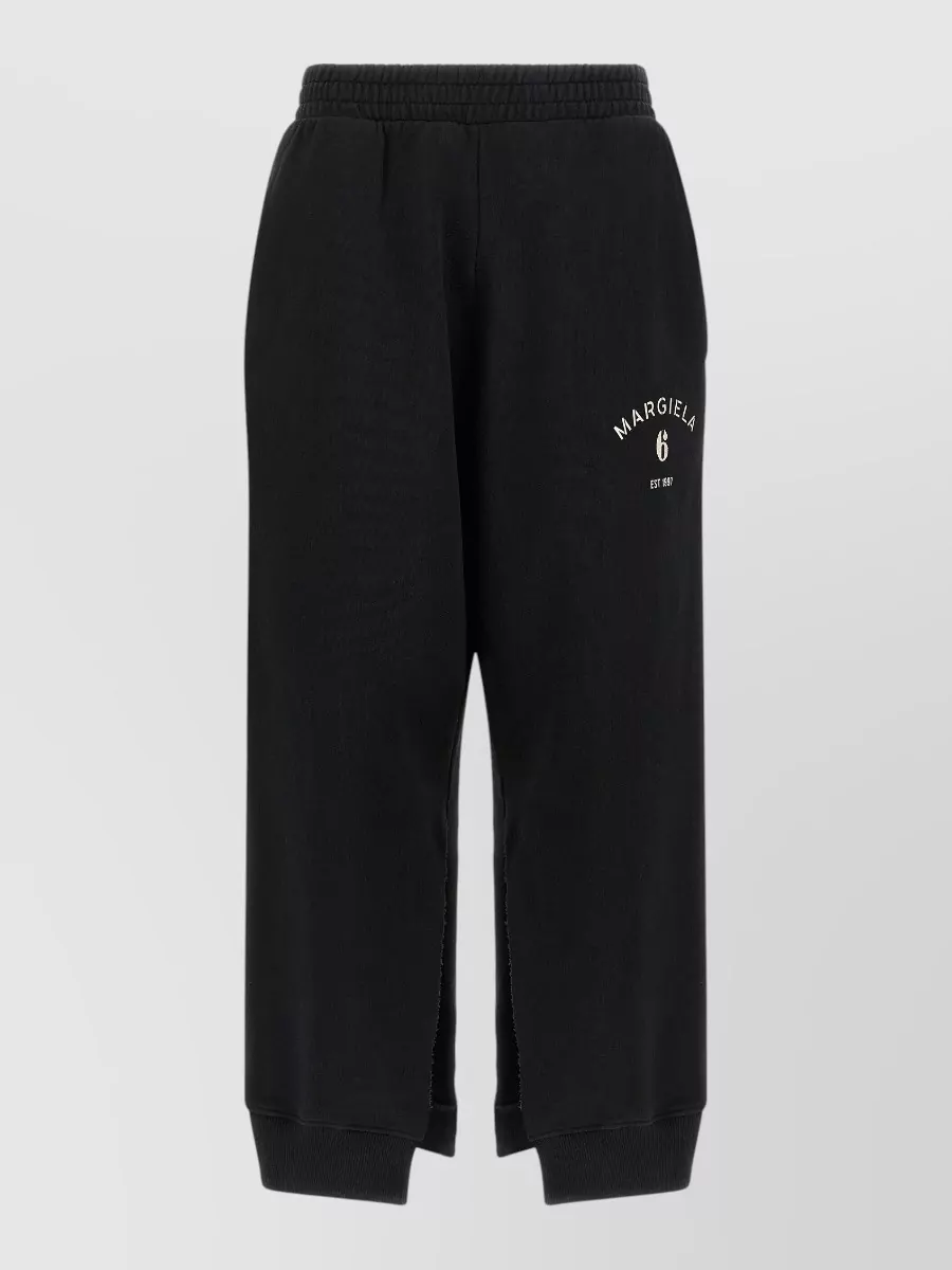 Mm6 Maison Margiela logo print cotton split sweatpants