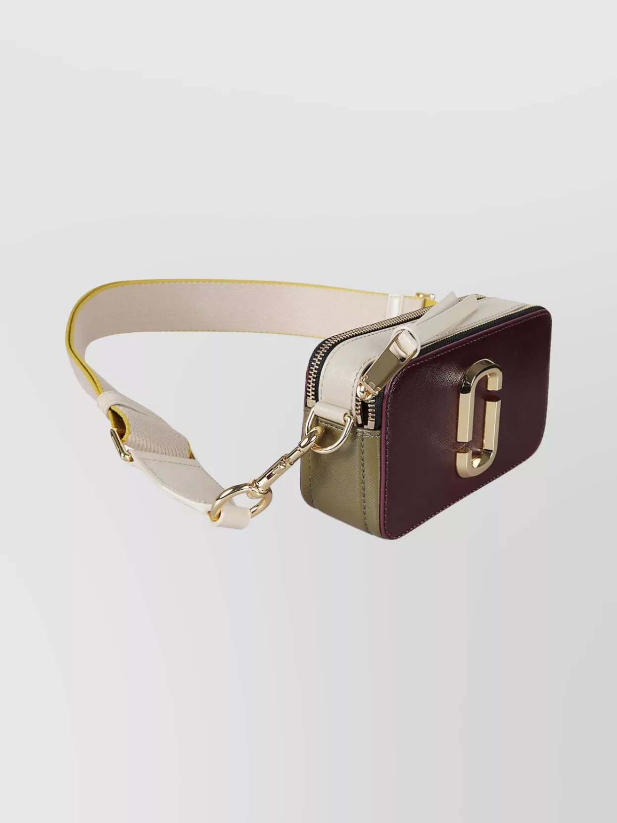 Marc Jacobs Leather Color Block Shoulder Bag In Burgundy