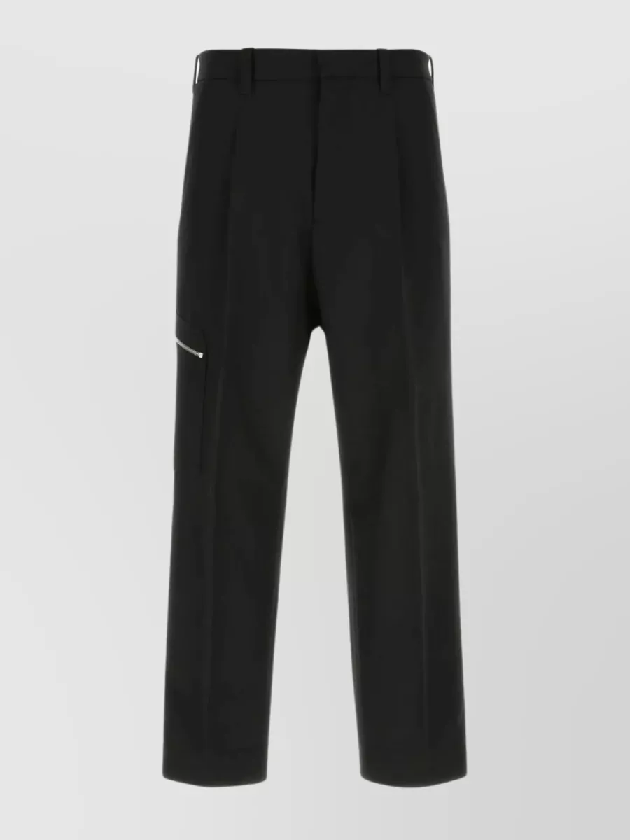 Shop Oamc Wide-leg Pant With Adjustable Hem Straps In Black