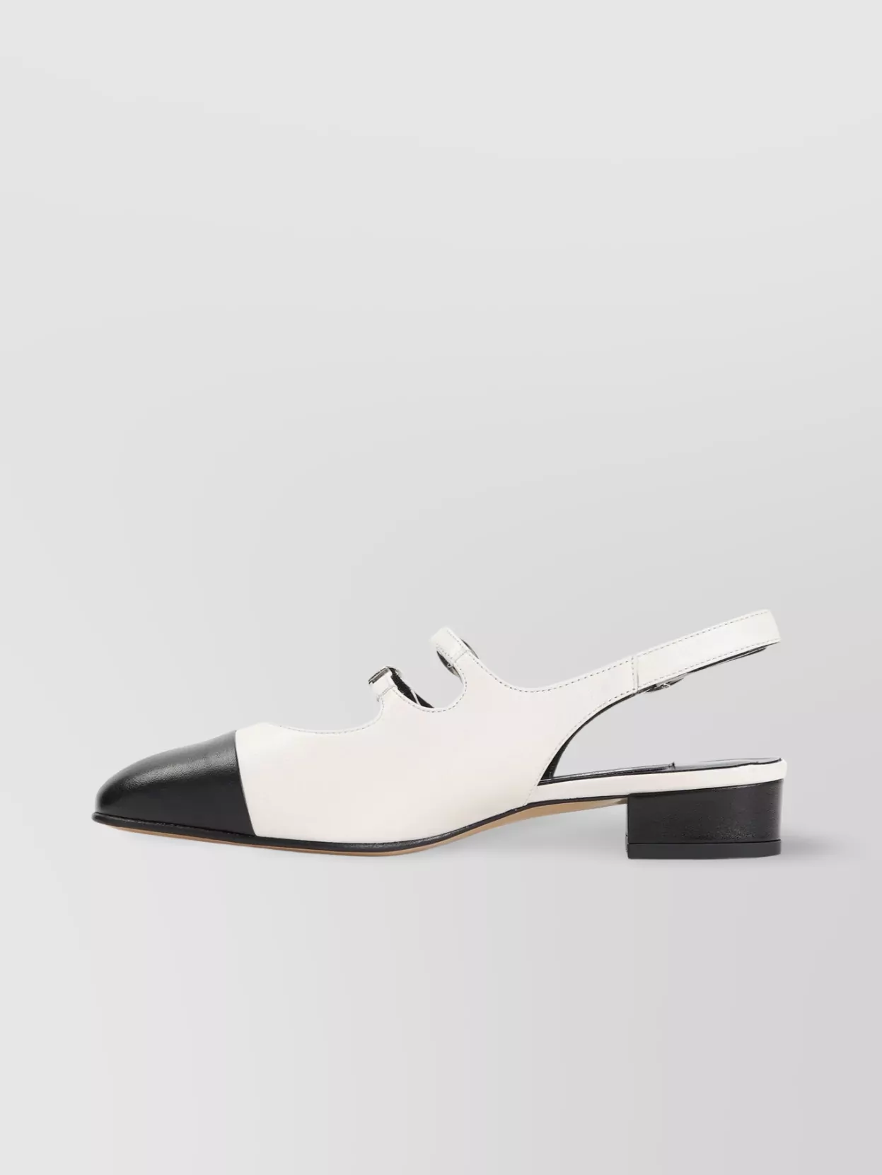 Carel Ivory Leather Two-tone Mules