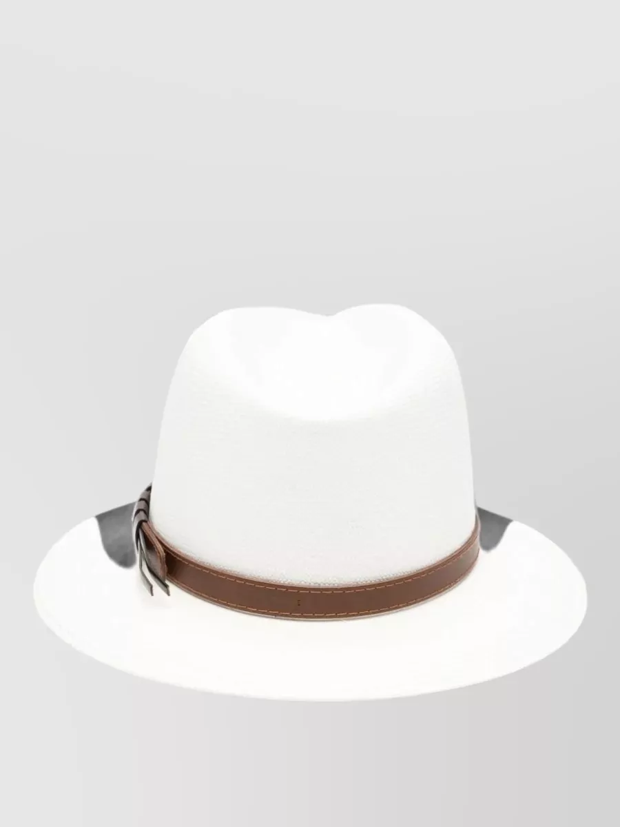 Borsalino Straw Wide Brim Fedora Hat