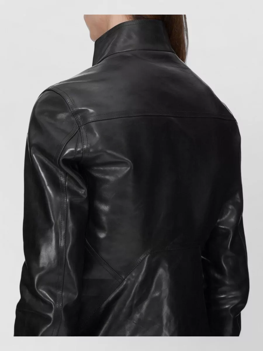Rick Owens Shearling Padded Leather Jacket