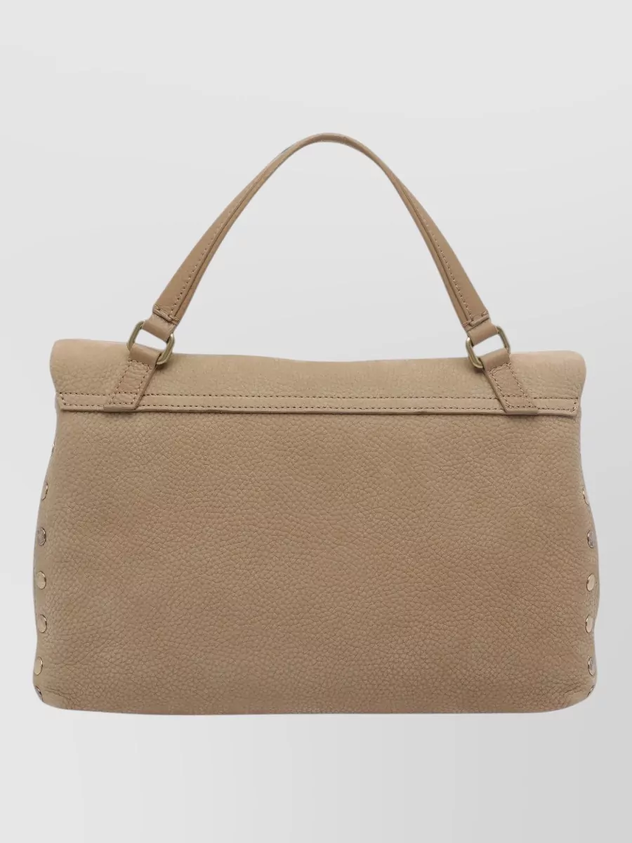 Zanellato Grained Leather Studded Shoulder Bag