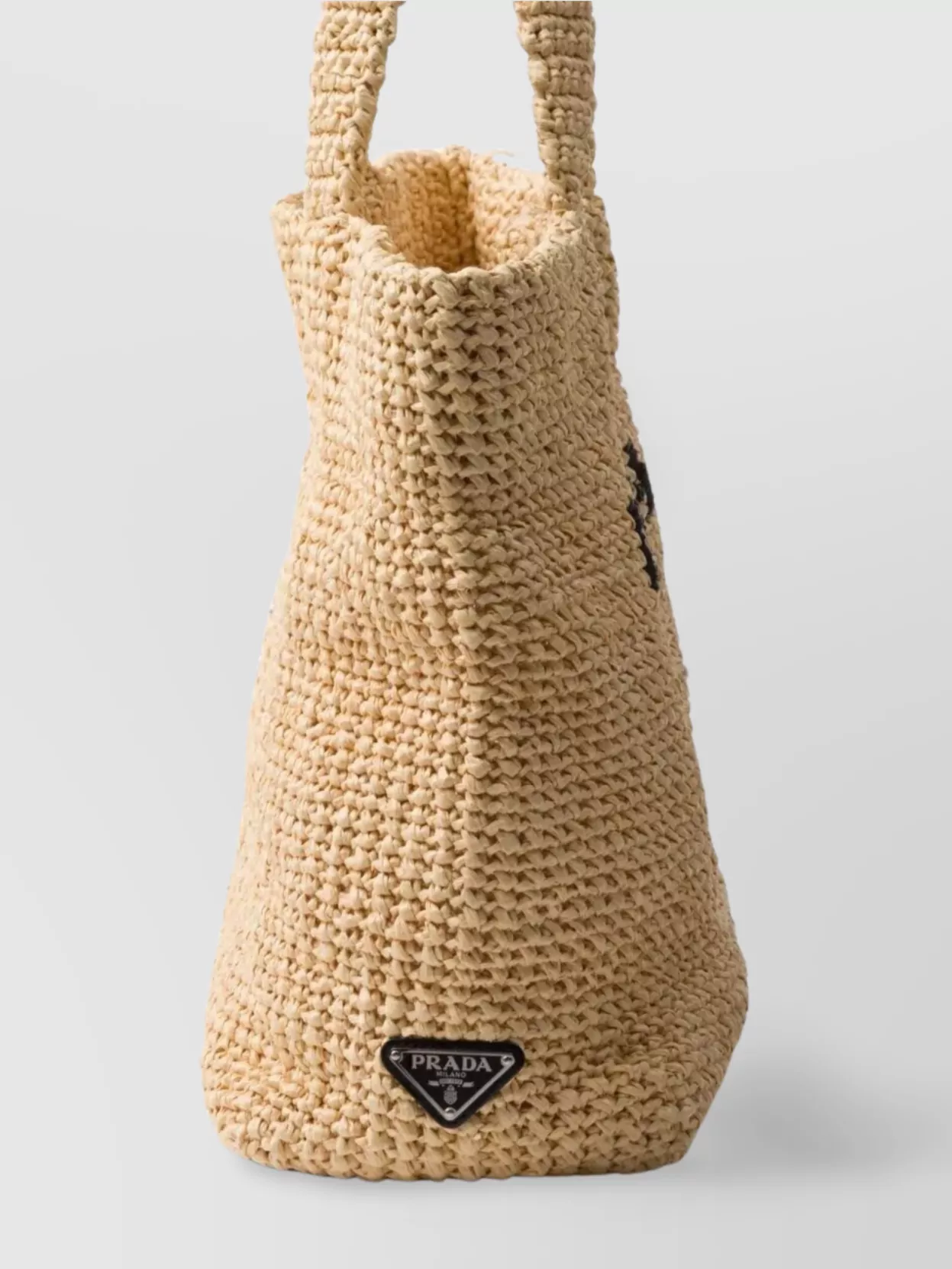 Prada Womens Neutral Logo-embroidered Crochet Tote Bag In Brown