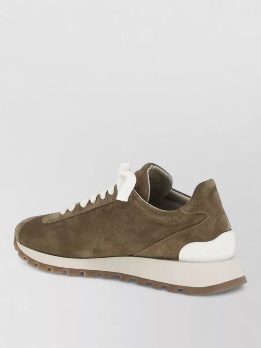 Brunello Cucinelli Leather Platform Low-Top Sneakers