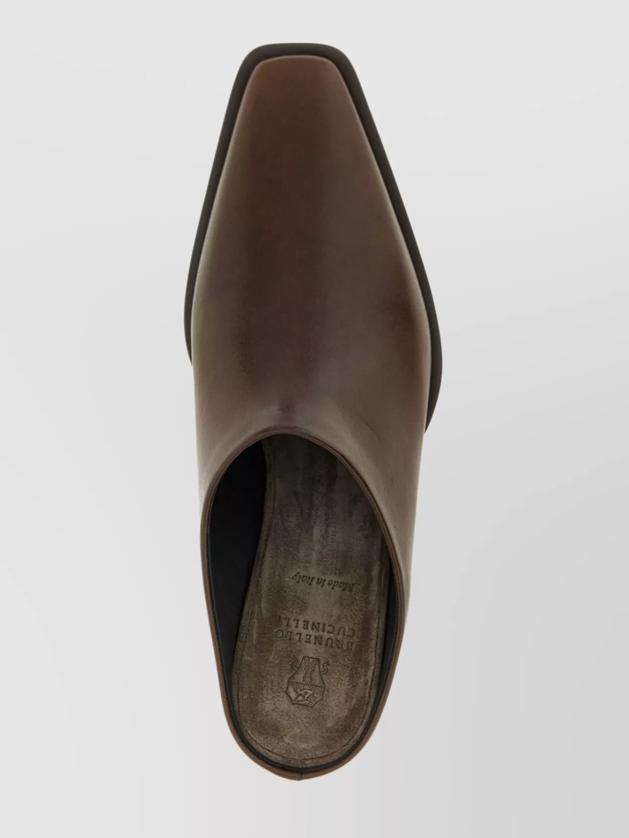 Brunello Cucinelli Luxe Block Heel Leather Mules