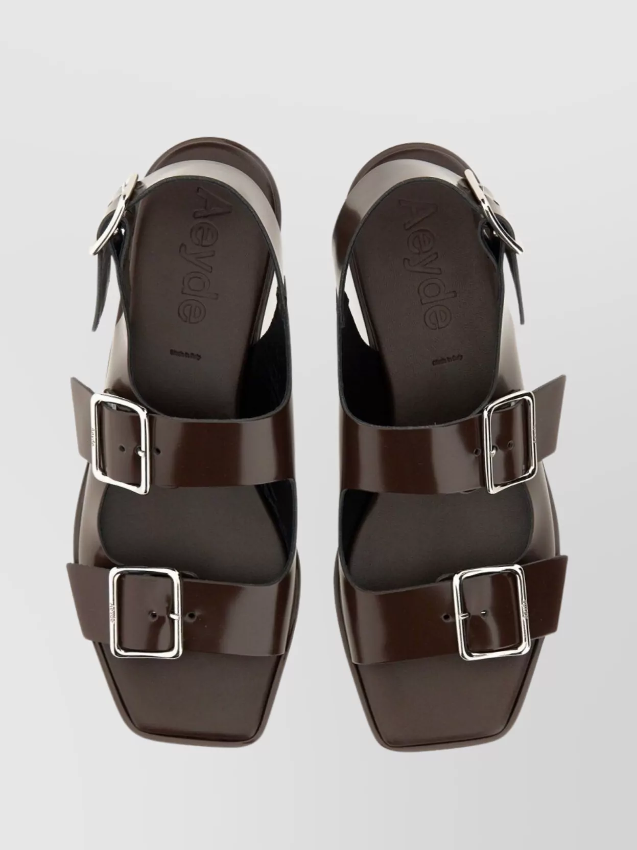 Aeyde Square Toe Flat Sole Open Sandals