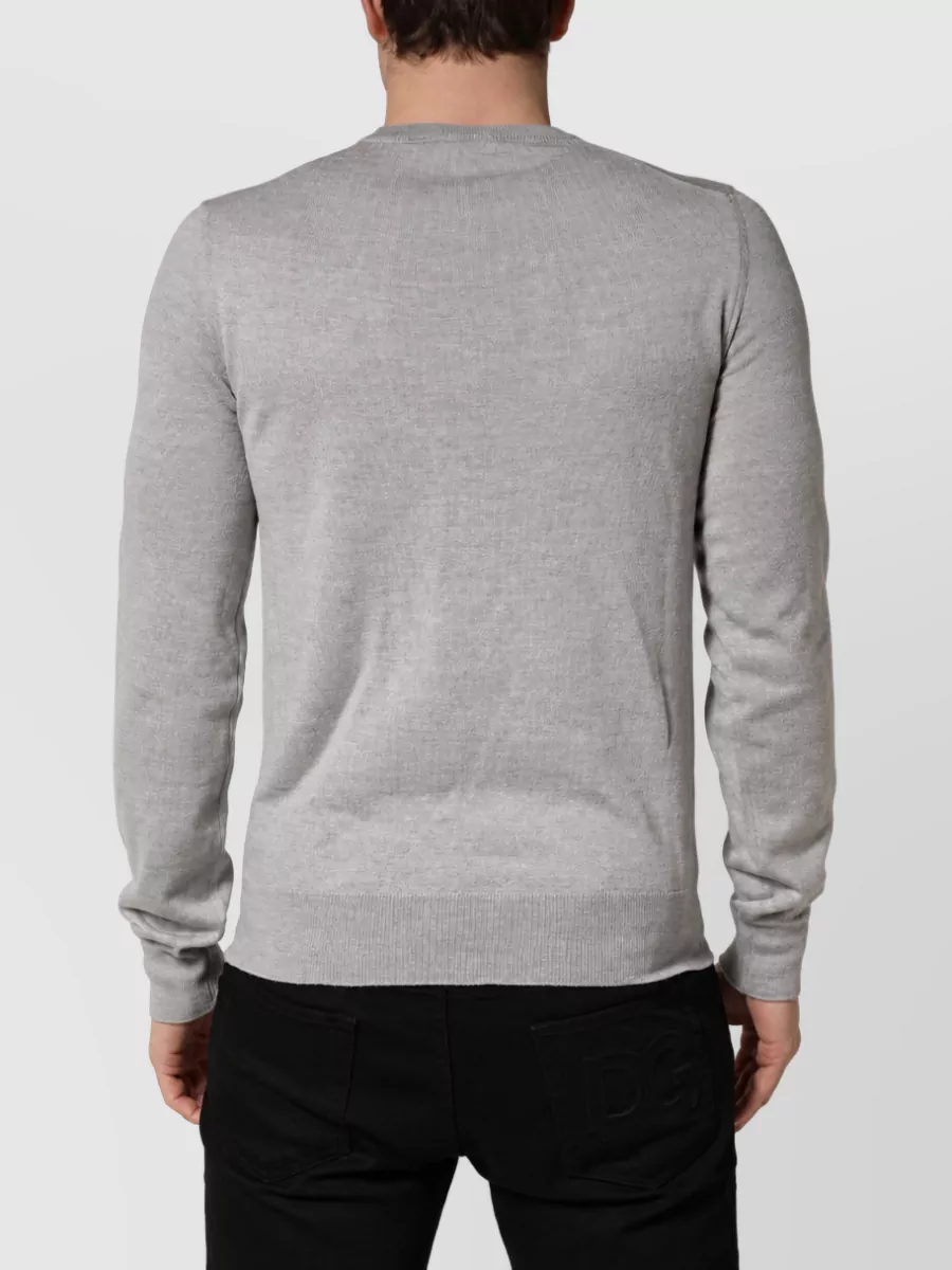 Dolce&Gabbana Virgin Wool Long-Sleeve Crew-Neck Sweater