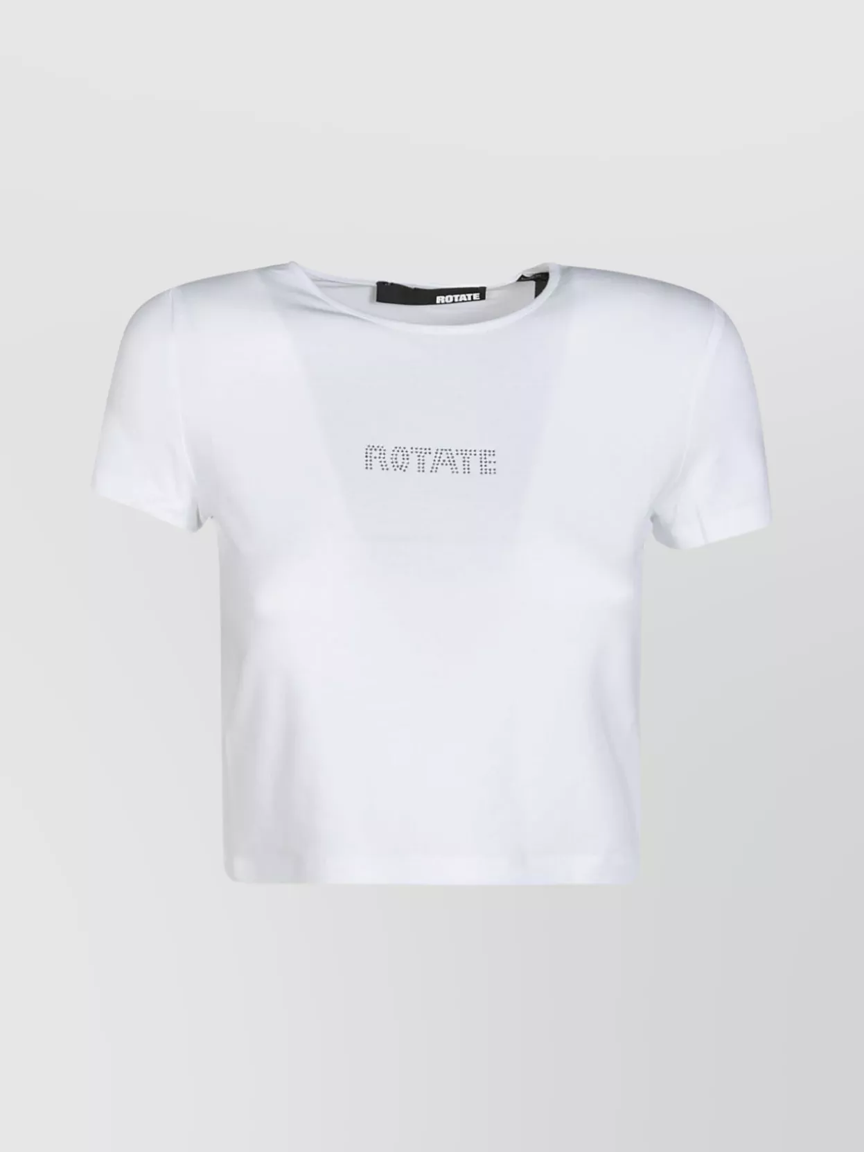 Shop Rotate Birger Christensen Cropped Logo Crew Neck T-shirt