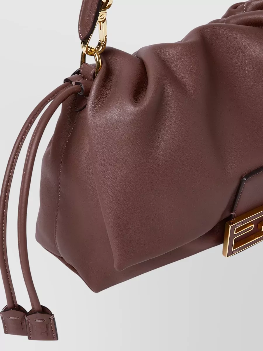 Fendi Mamma Baguette Medium Leather Shoulder Bag