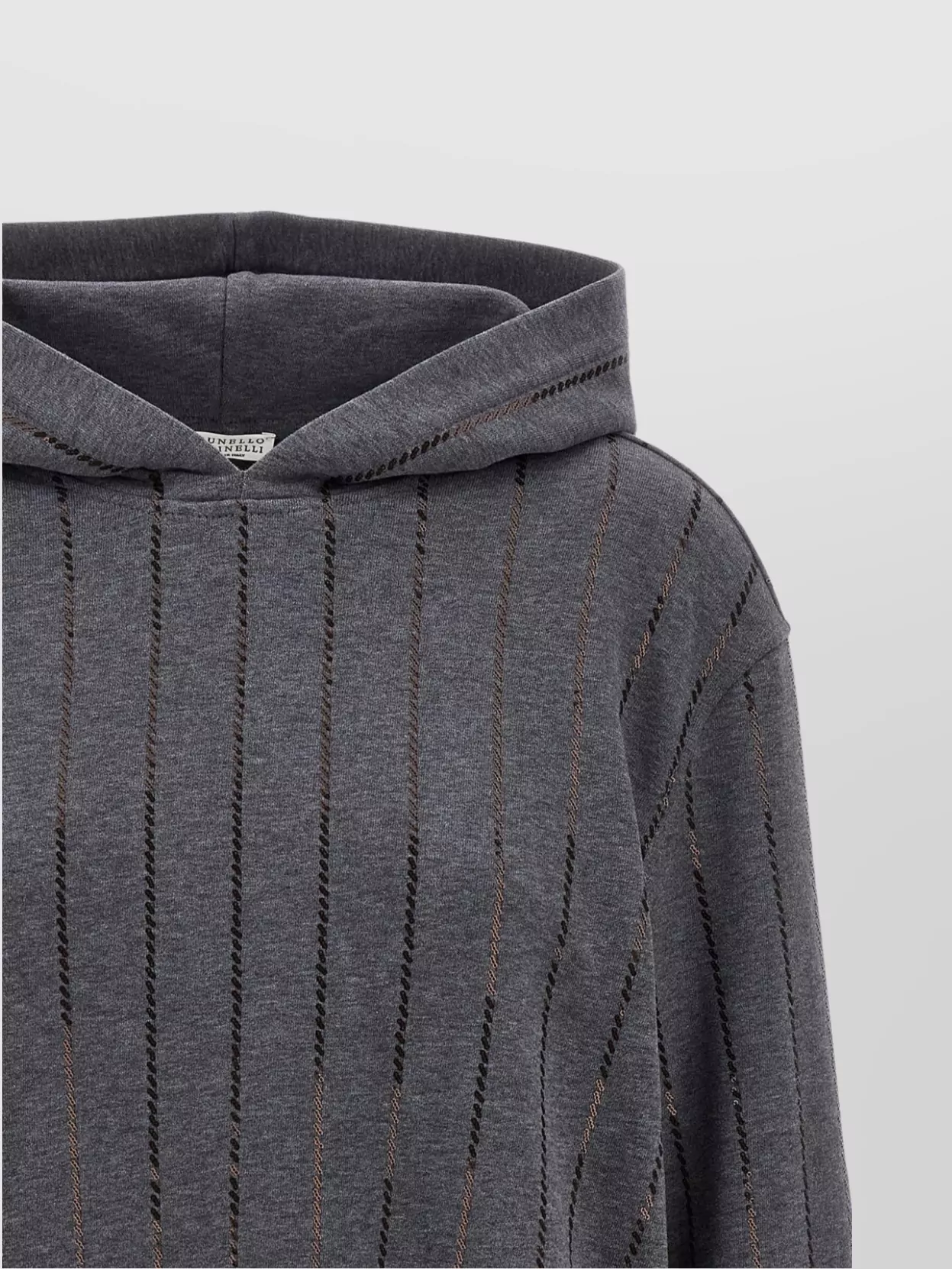 Brunello Cucinelli Sequin Stripe Hooded Top