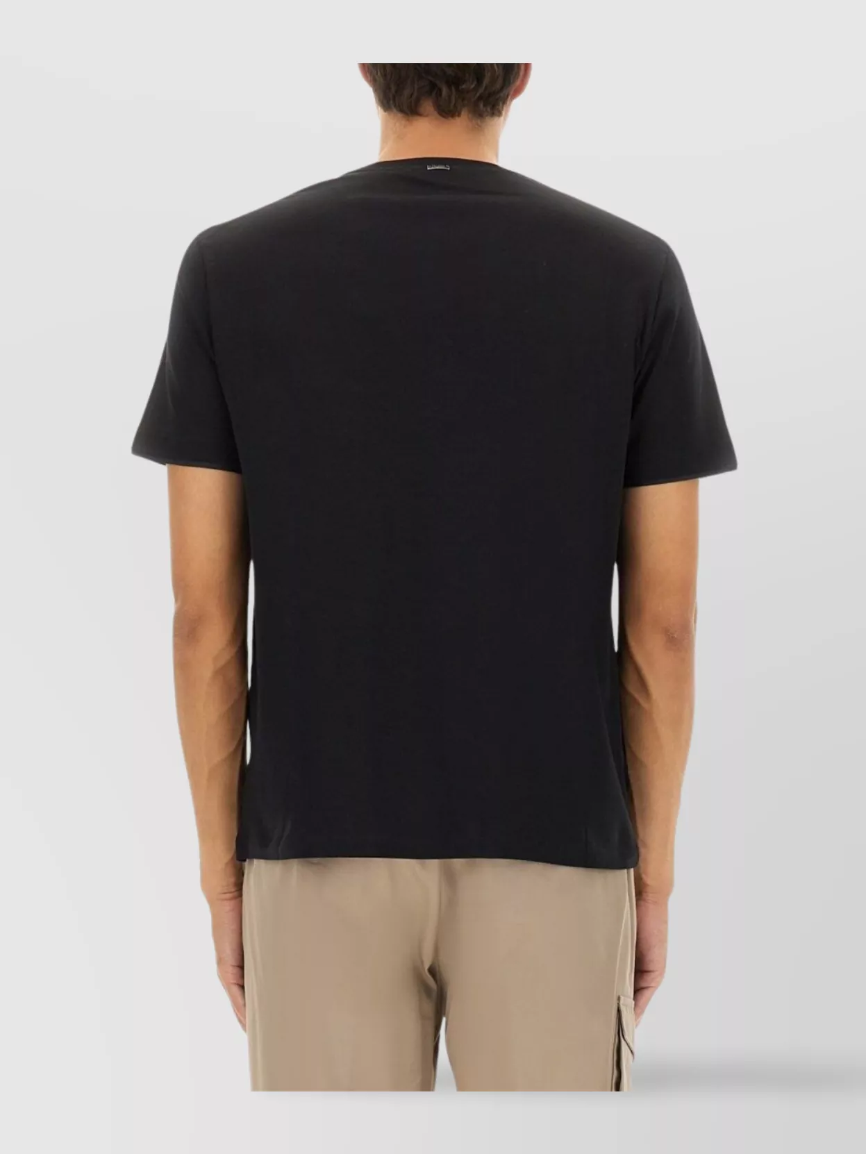 Herno Crew Neck Short Sleeve Cotton T-shirt In Black