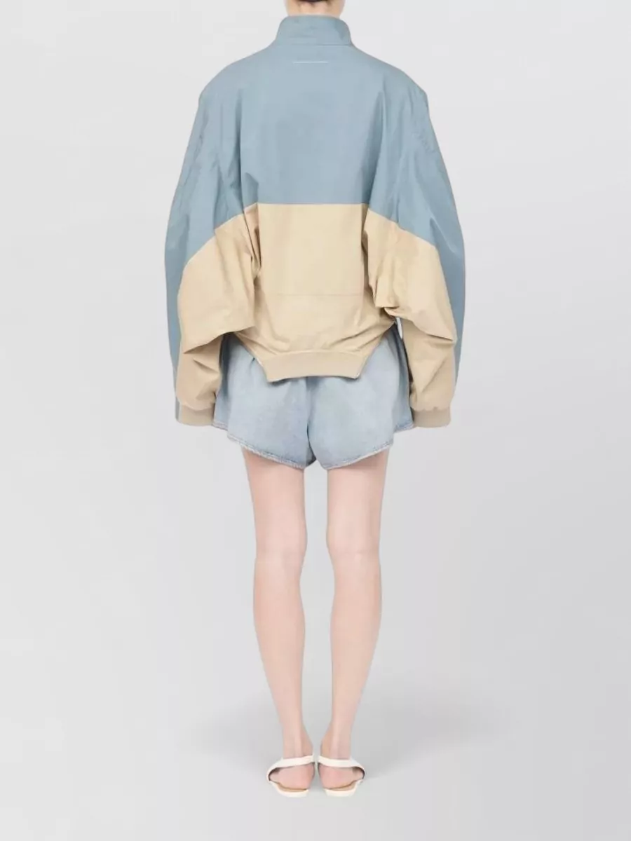 Mm6 Maison Margiela Sports Jacket High Collar Elasticated Hem