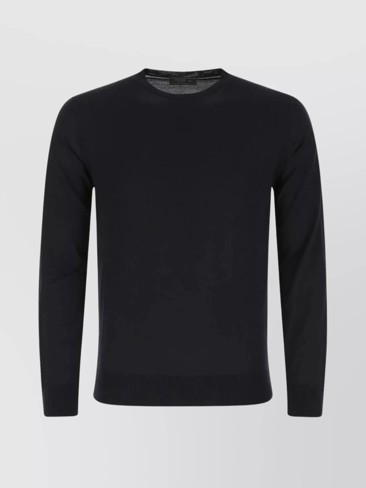 Shop Prada Midnight Wool Crew-neck Sweater