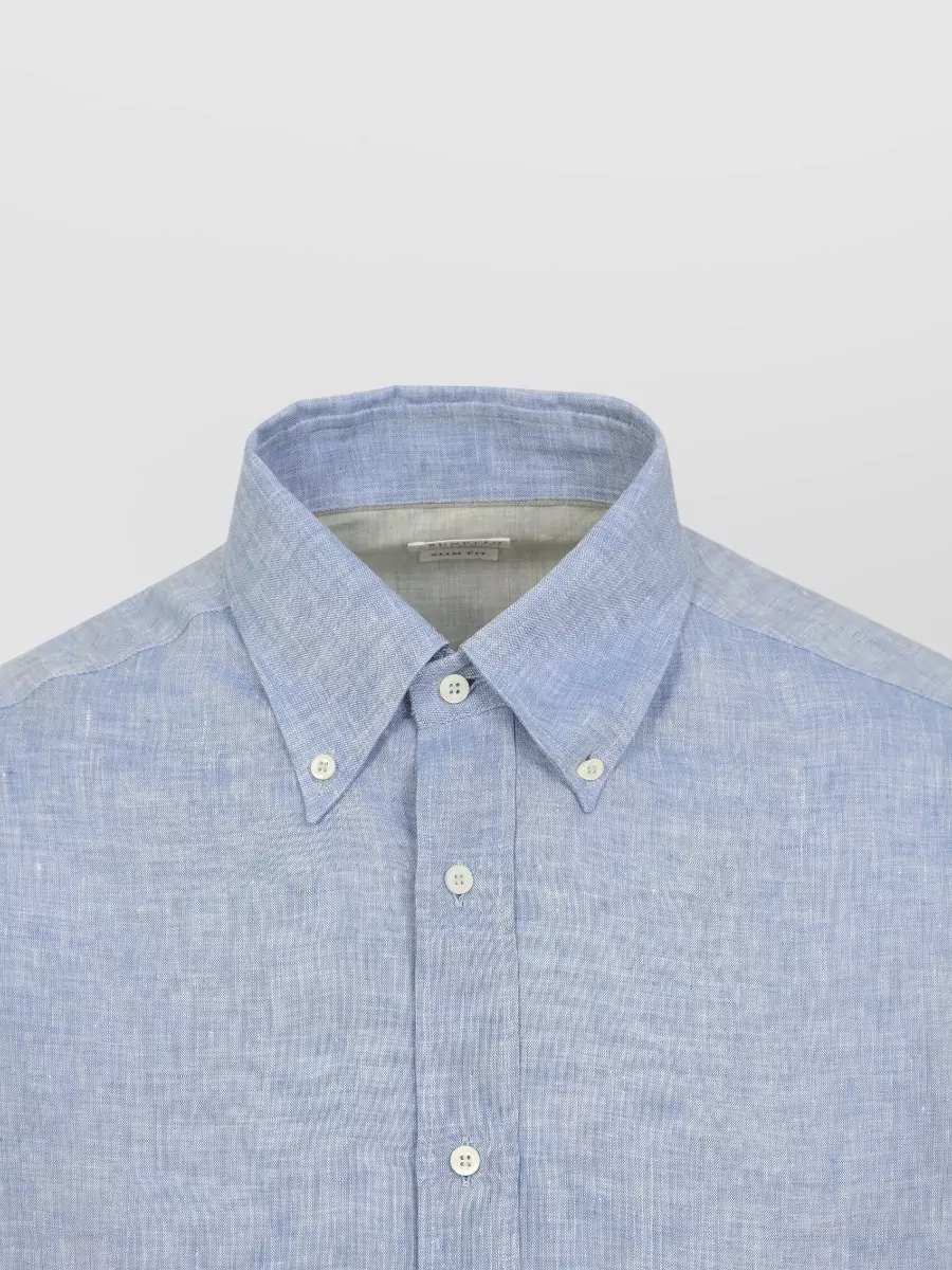 Brunello Cucinelli Linen Shirt Button Down Collar Long Sleeves