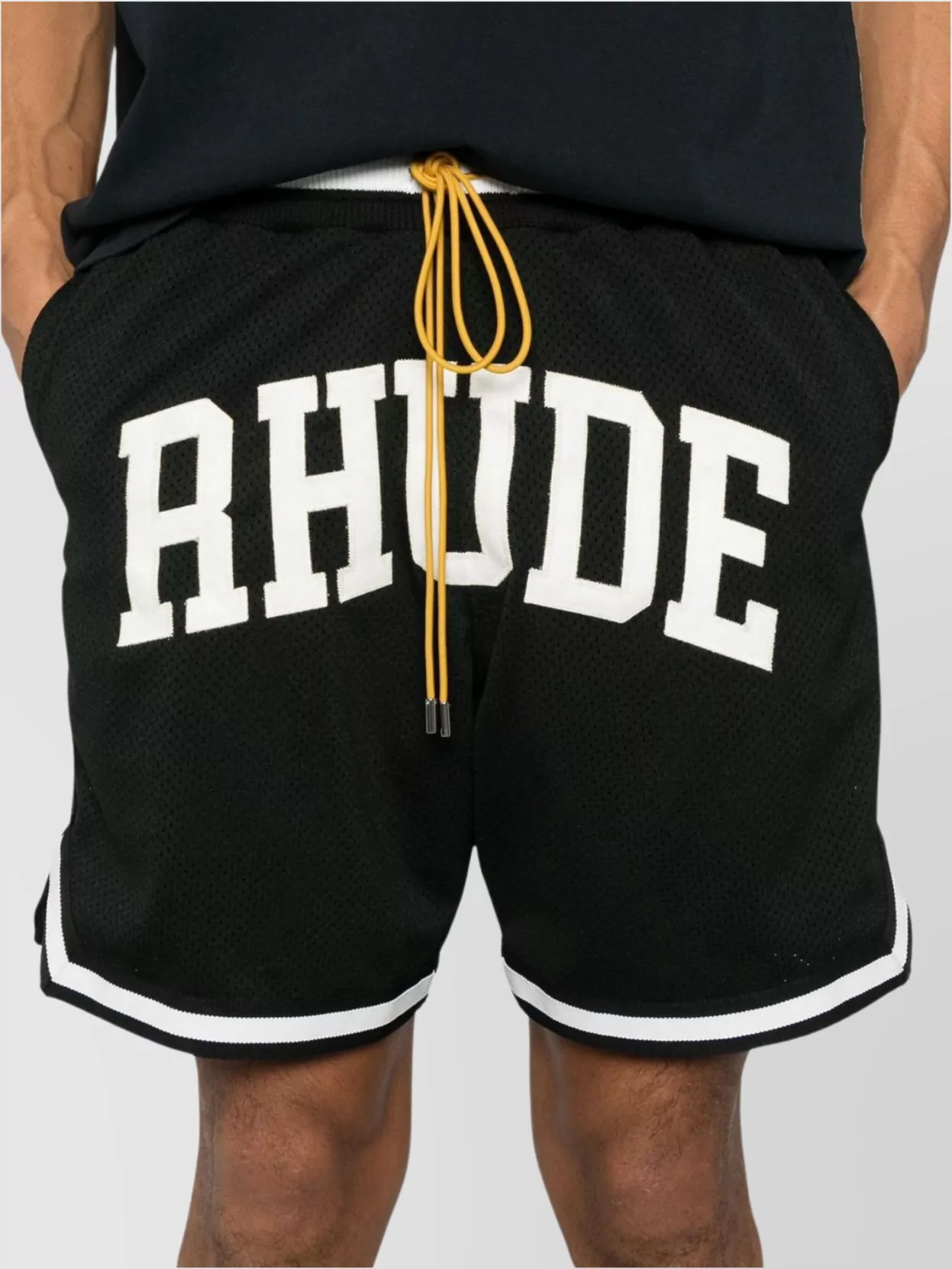 Shop Rhude Collegiate Basketball Shorts Featuring Pockets