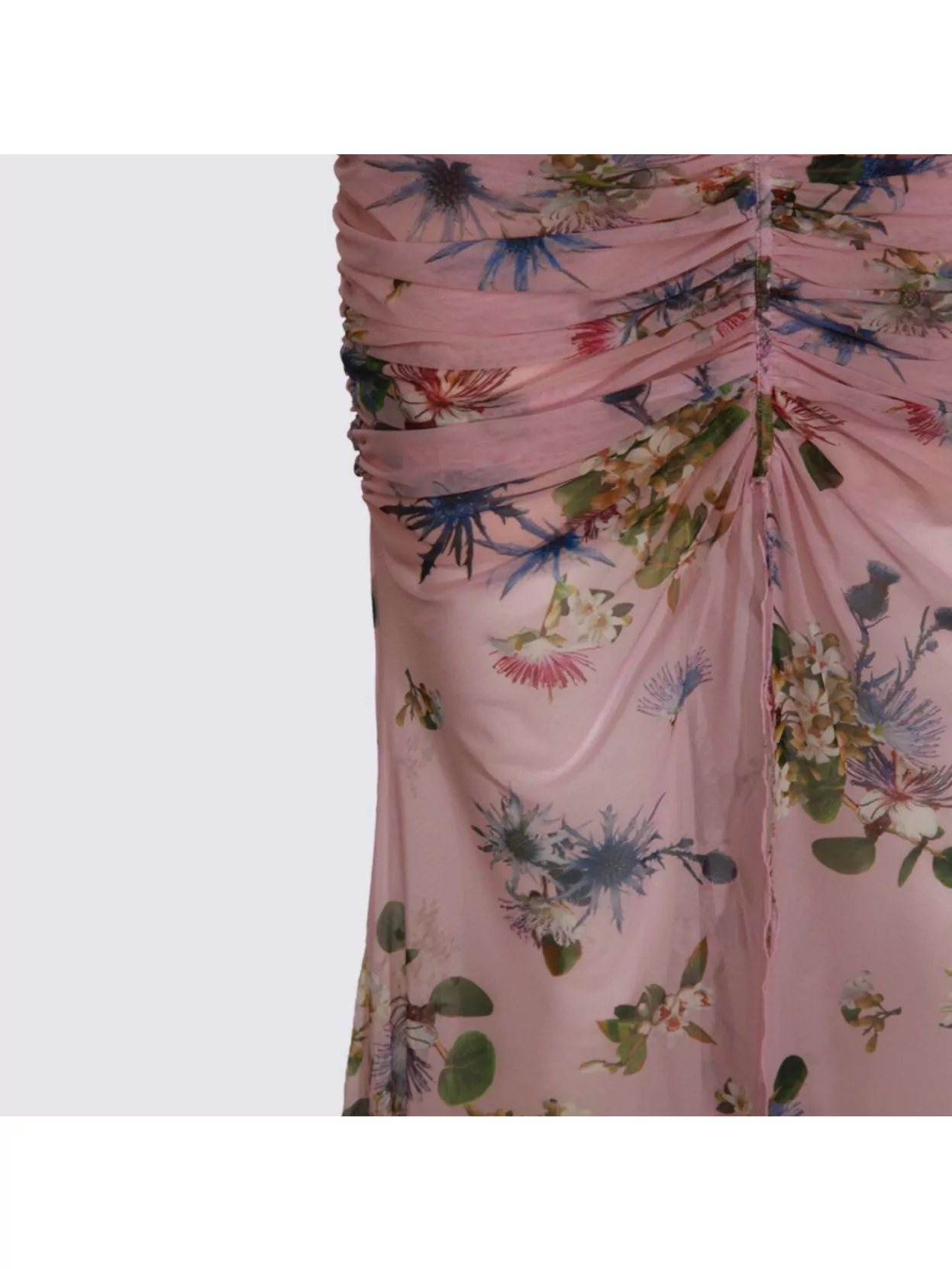 Blumarine Floral Cut-Out Dress Spaghetti Straps