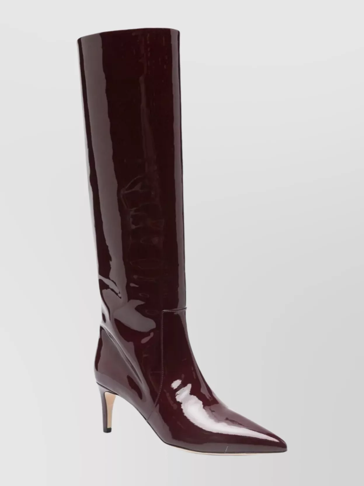 Paris Texas Knee High Stiletto Heel Boots In Burgundy