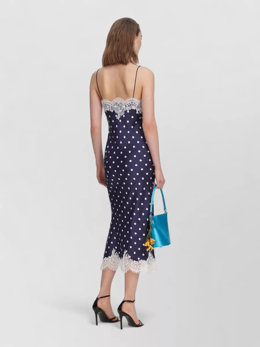 Self-Portrait Polka Dot Spaghetti Strap Midi Dress