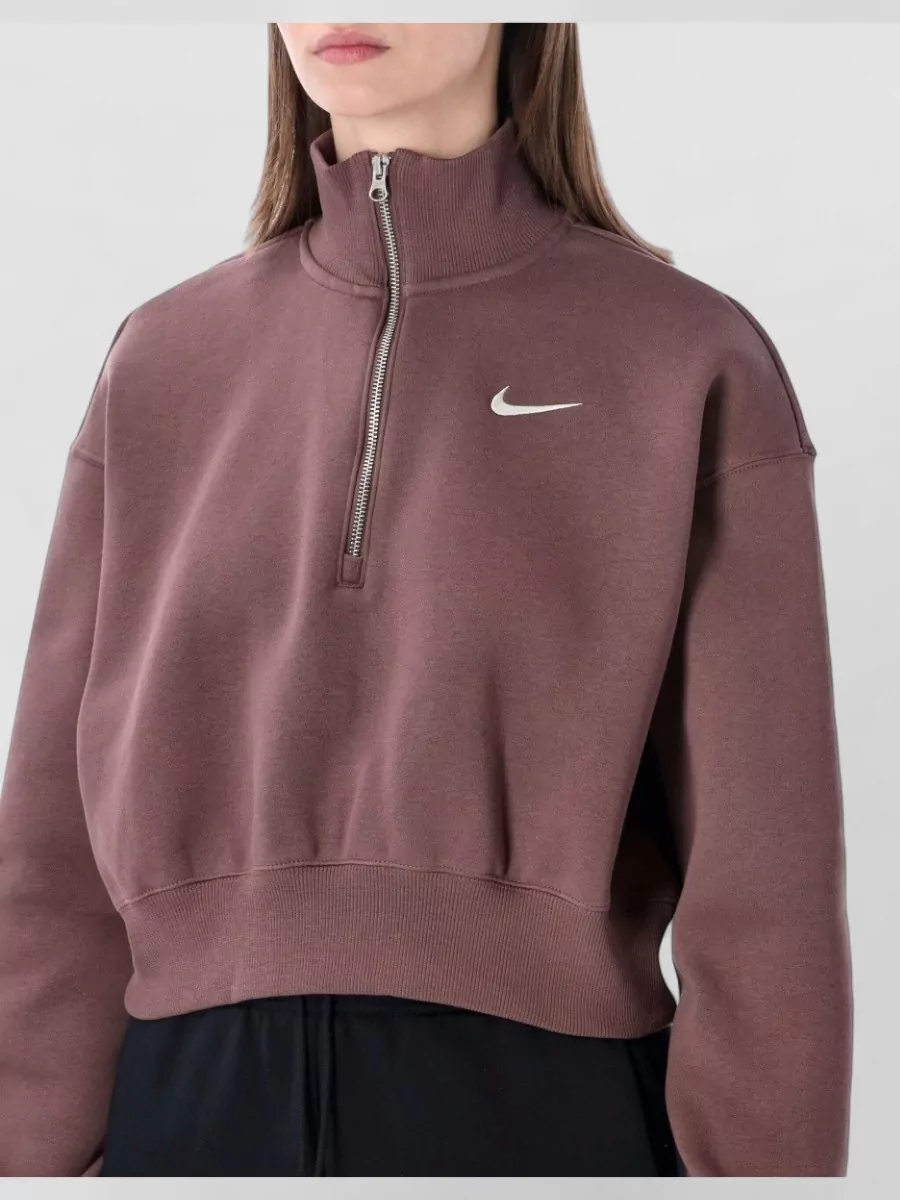 Nike Cropped Fleece Quarter-Zip Sweatshirt